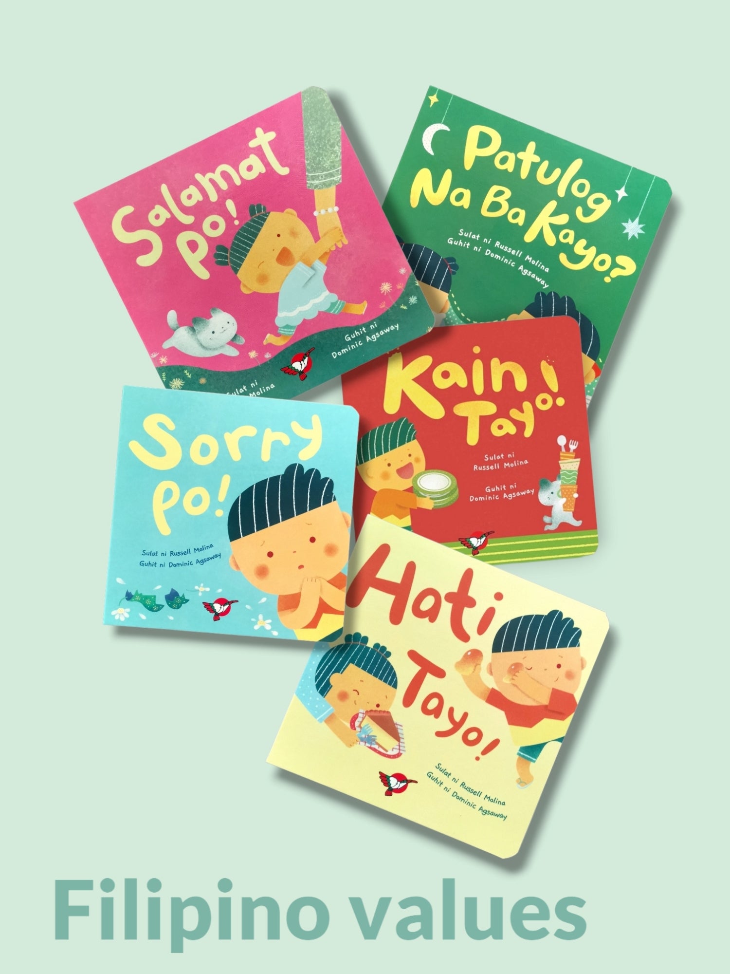 VMWB2 - Good Manners Kids' Board Book Bundle (5 Titles) | by: Russell Molina - Makabayan - Barong Warehouse