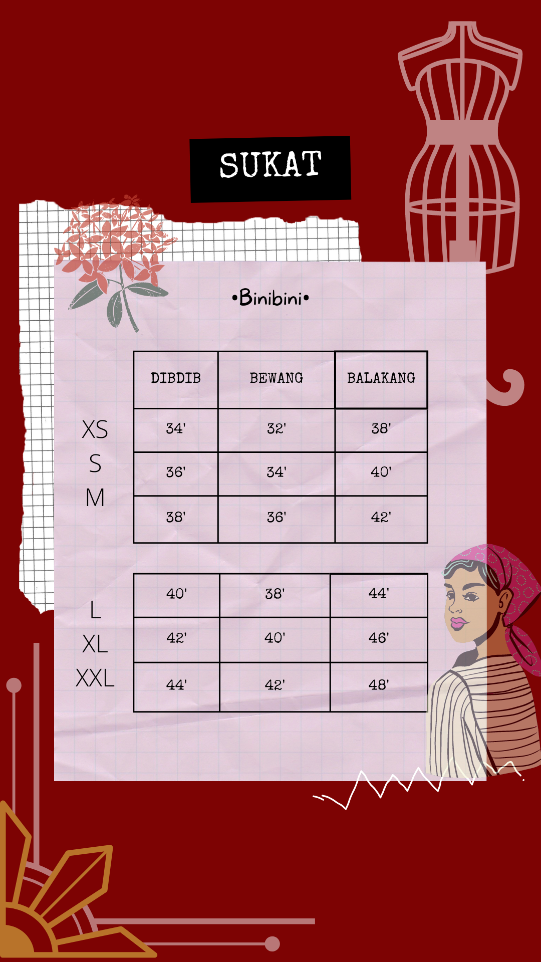 BARONG WAREHOUSE - Anthologie-Size-Chart