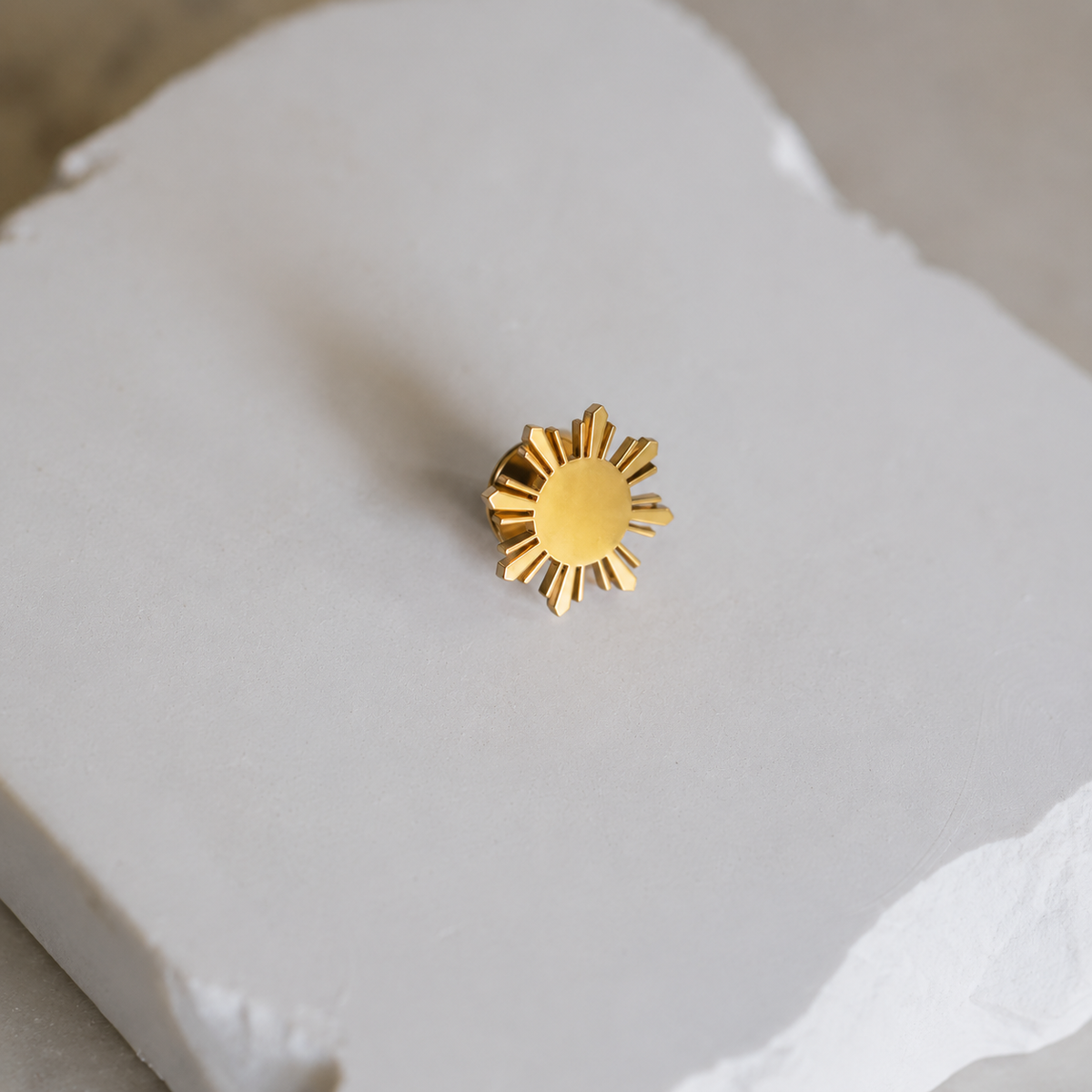 Stainless Philippine Sun Lapel Pin