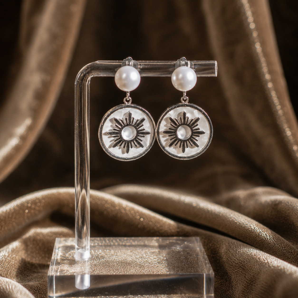 Mother of Pearl Philippine Sun Earrings