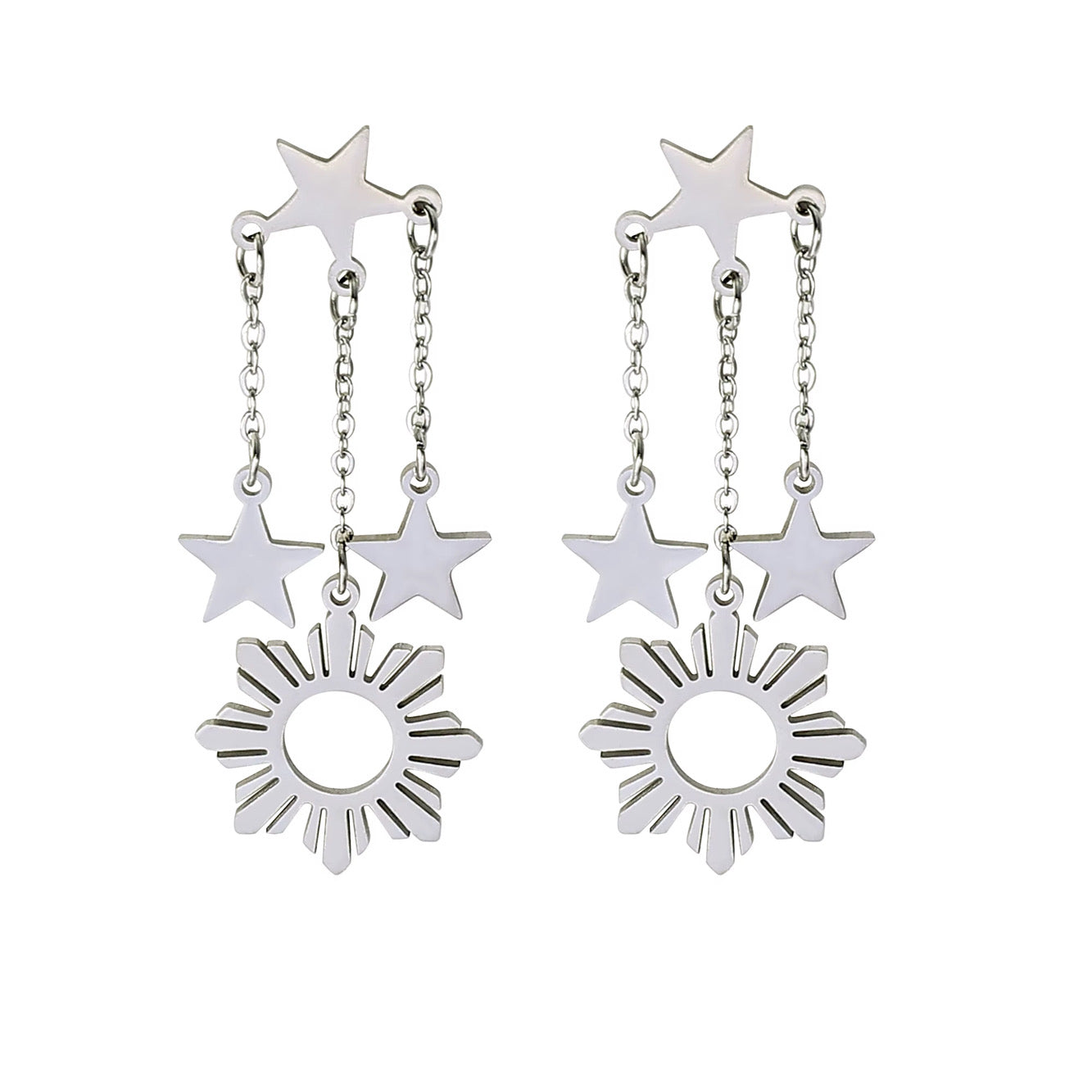 Philippine Sun and Stars Dangle Earrings