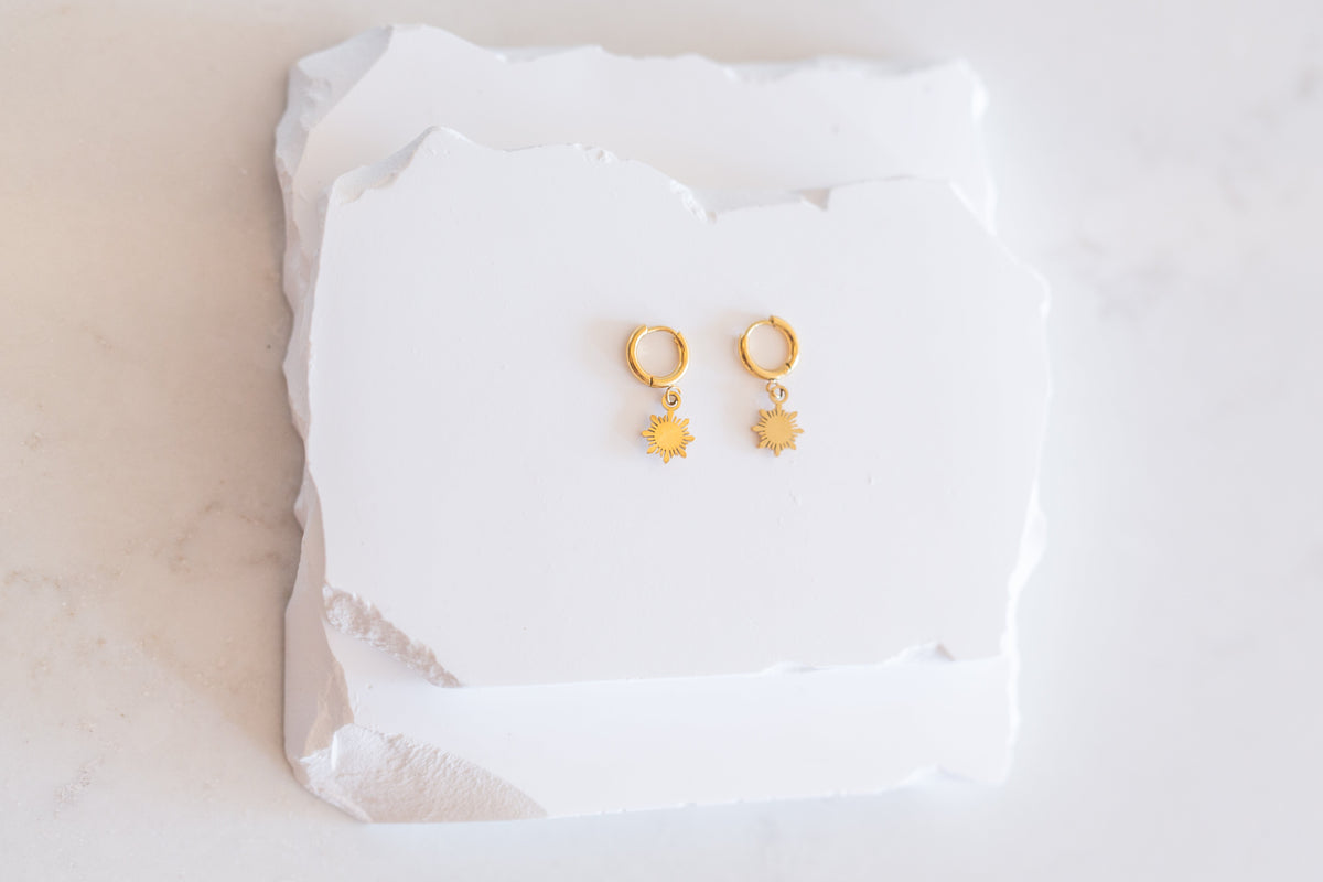 Dainty Philippine Sun Huggie Earrings
