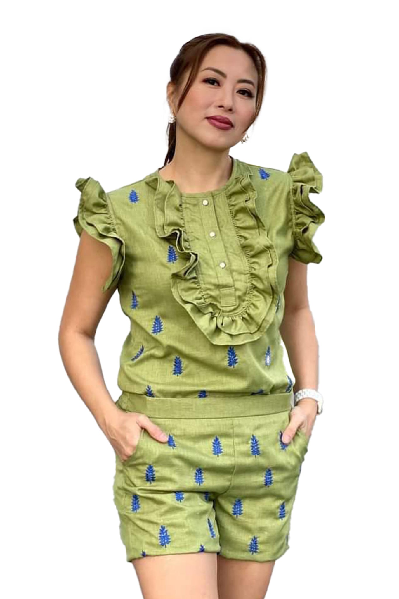 BARONG WAREHOUSE - BARONG WAREHOUSE - VAT02 - Anthologie - Green Ruffled Terno