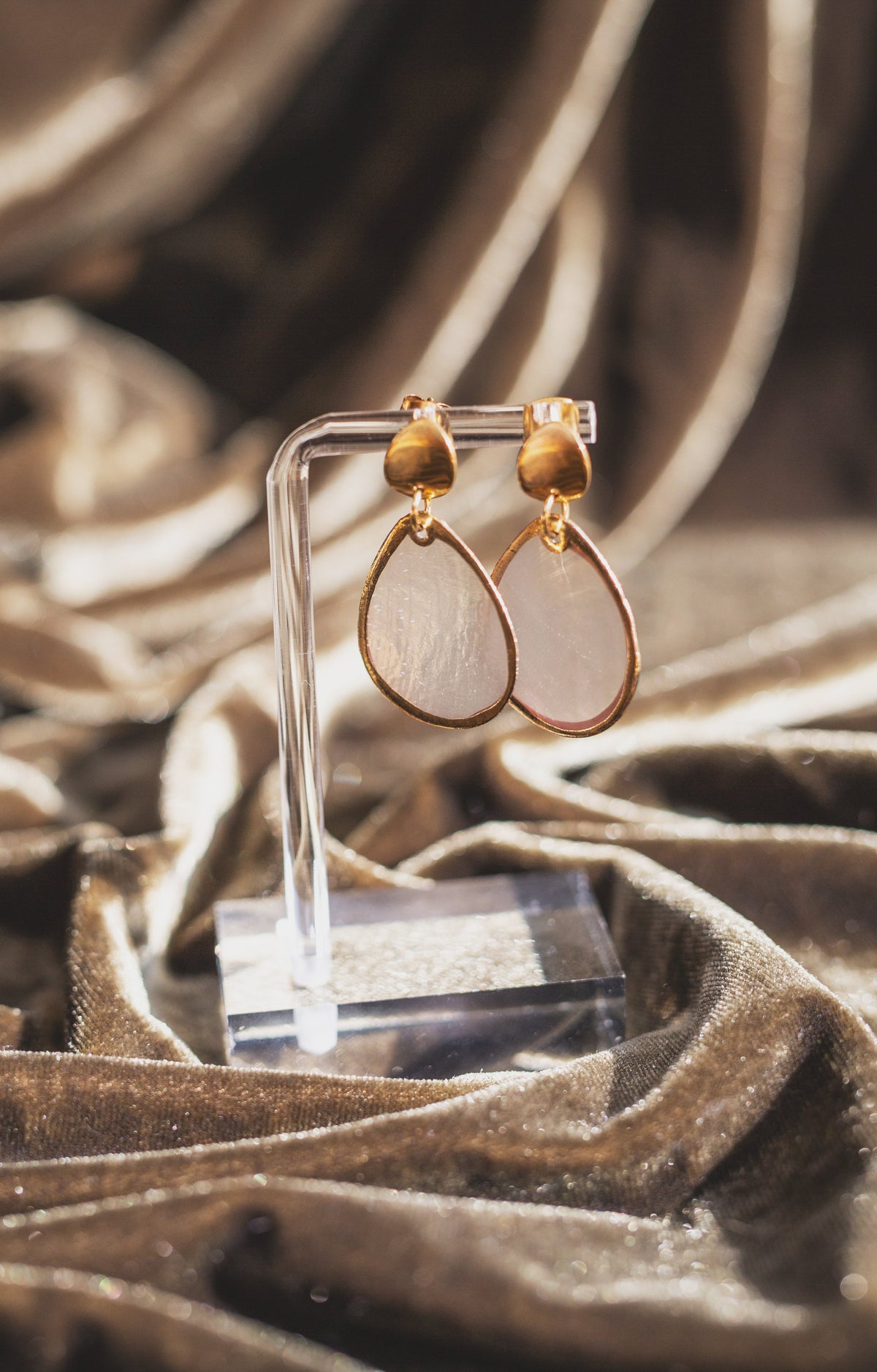 Handcrafted Teardrop Capiz Shell Drop Earrings
