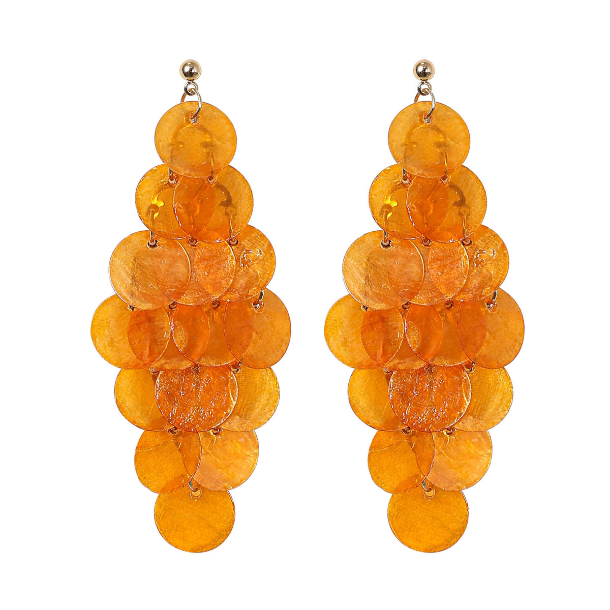 Handcrafted Cascading Capiz Shell Chandelier Earrings
