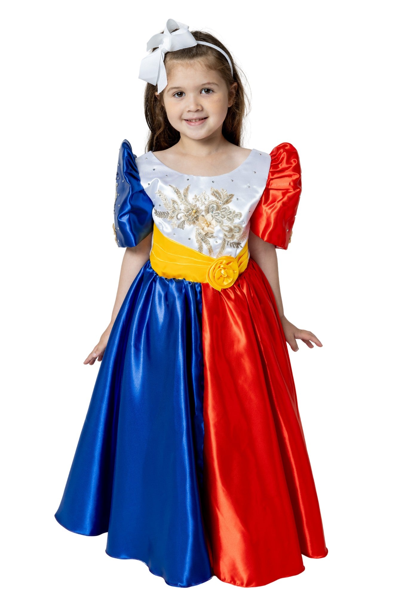 Barong Warehouse - GD01 - Filipiniana Princess Dress Filipino Flag Colors