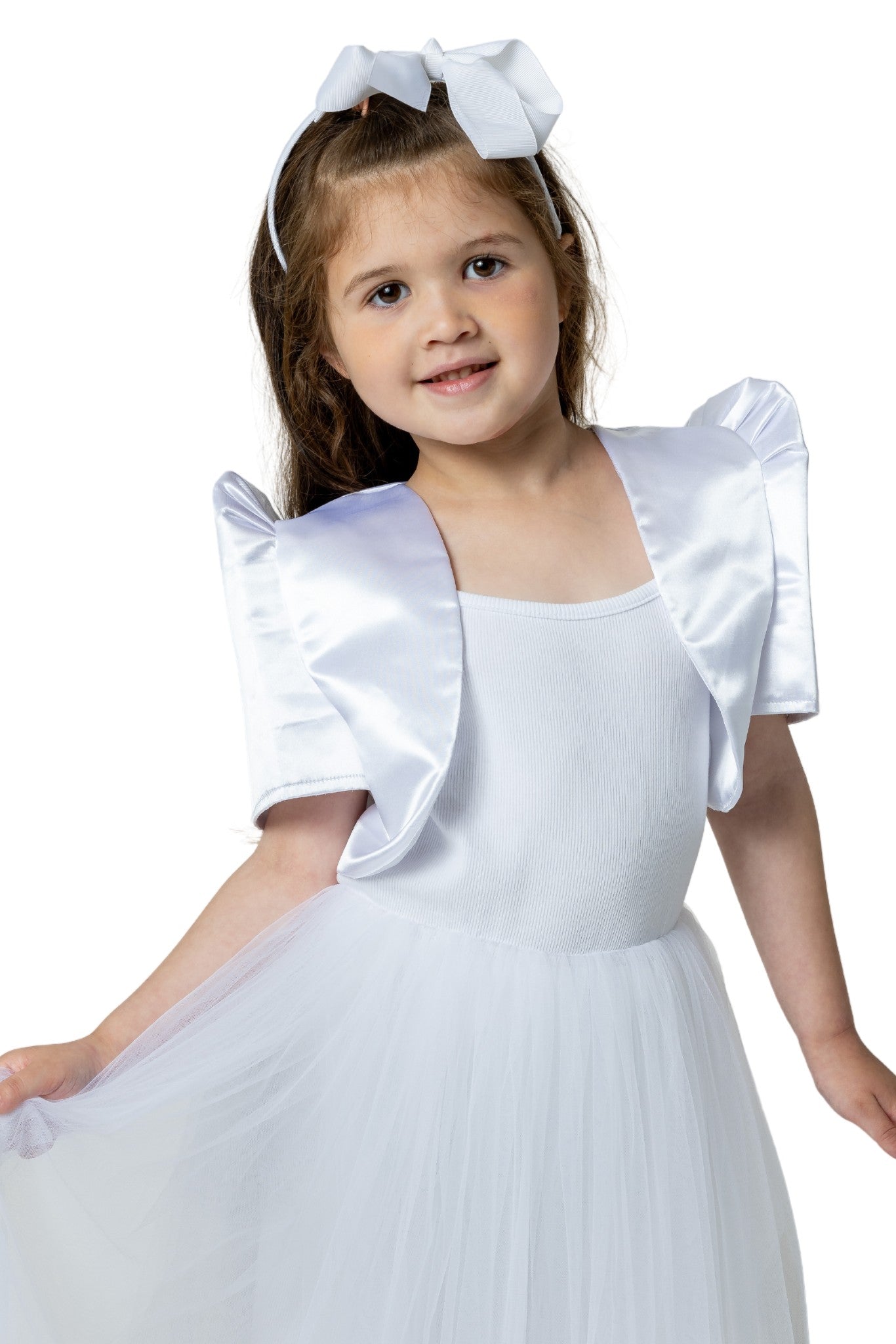 white filipiniana dress Full Laced while the zipper back closure ensures easy wear and comfort AR01 - Girls' Satin Bolero