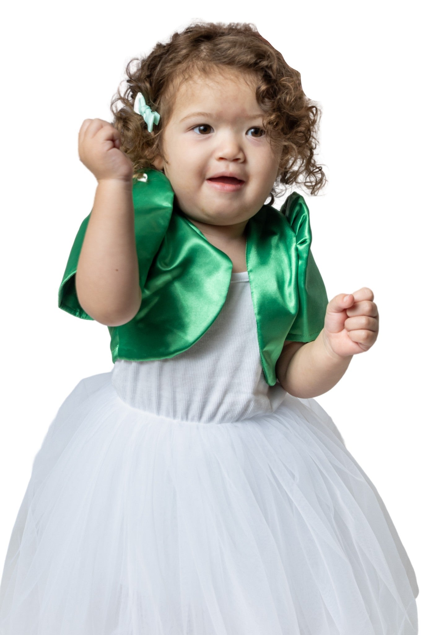 AR03 - Girls' Satin Bolero Green - Filipiniana US Size 6 AR03 - Girls' Satin Bolero Green - Filipiniana US Size 6