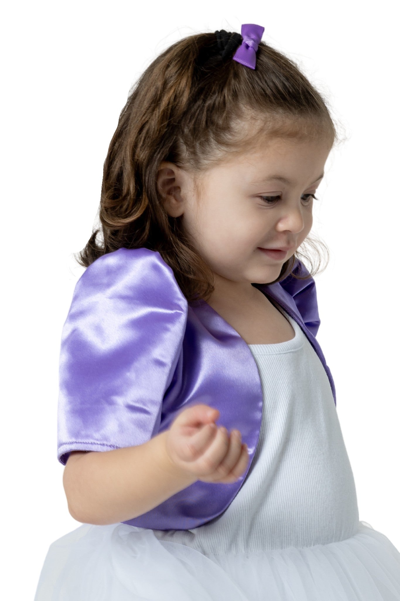 Barong Warehouse - GR04 - Girls' Satin Bolero Purple - Filipiniana