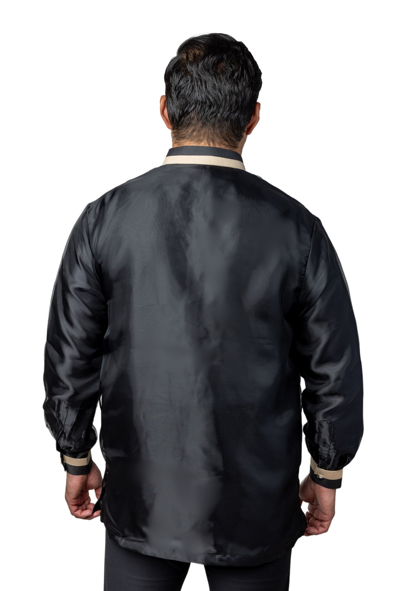 Barong Warehouse - MO36 - Organza Barong Tagalog with Lining Black