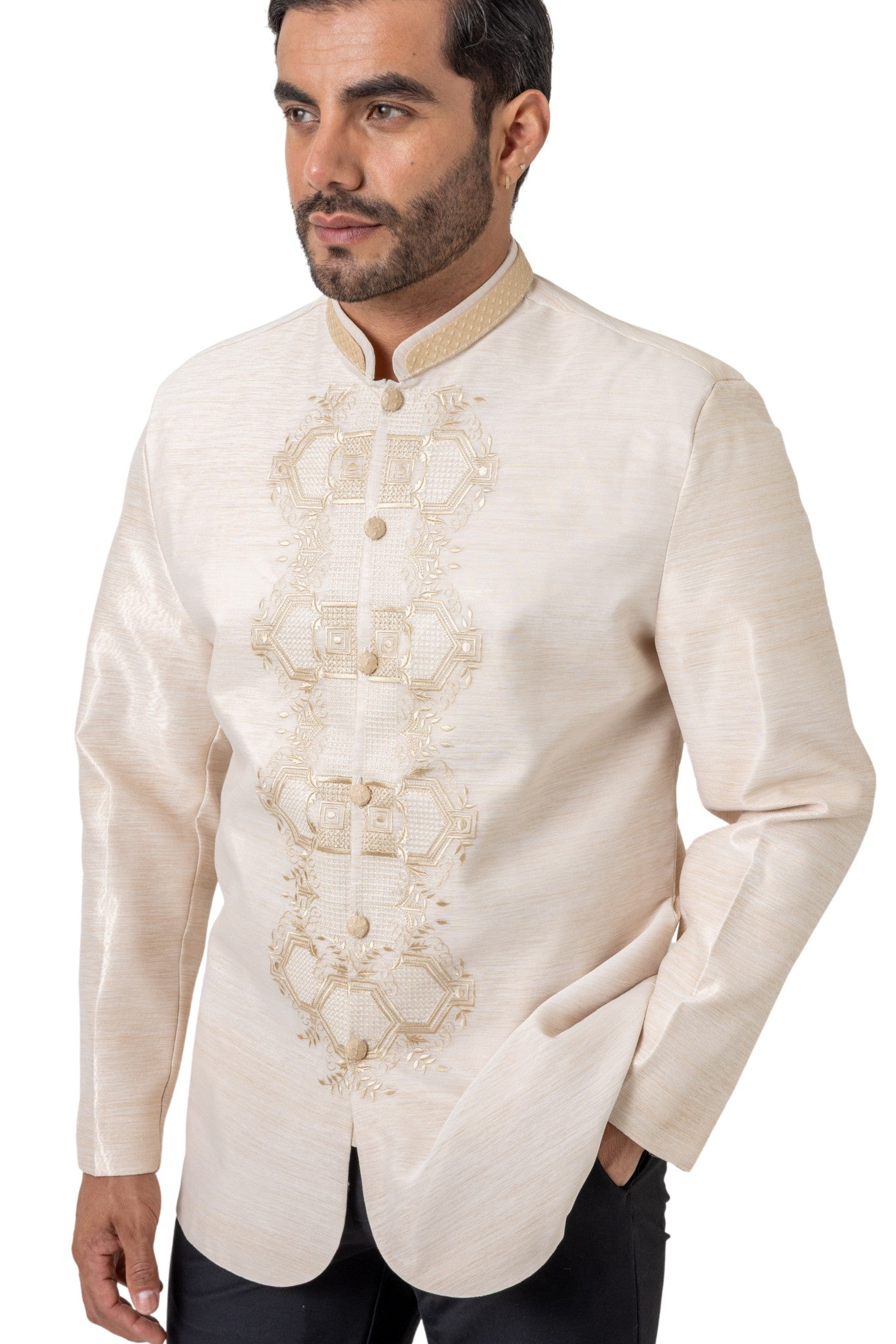 Barong Warehouse - MD07 - Barong Tagalog Coat Double-Collar
