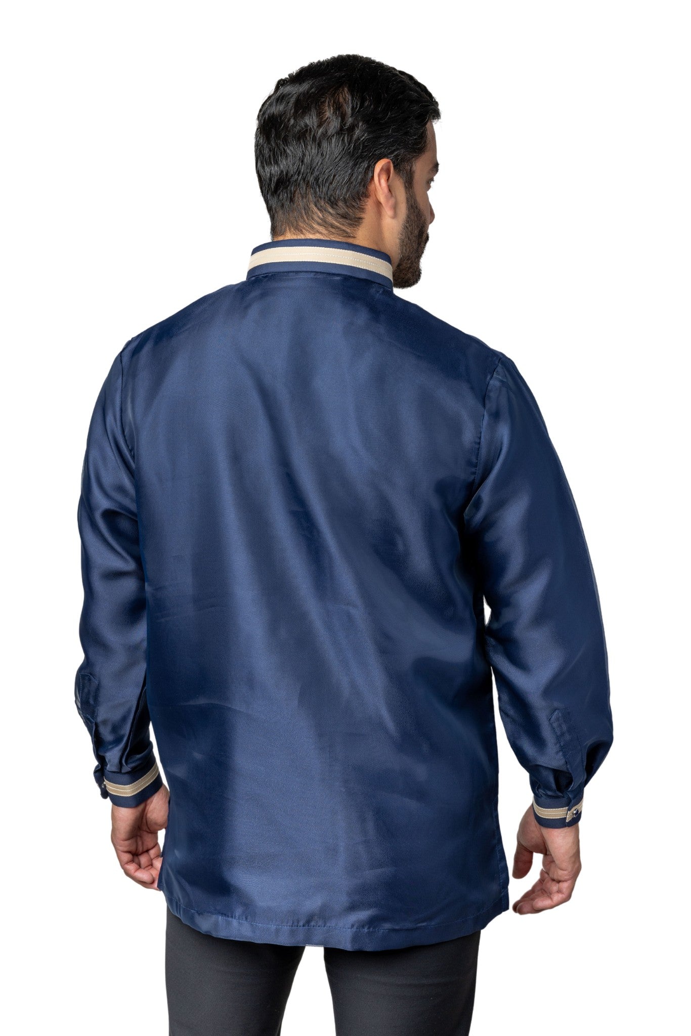 Barong Warehouse - MO41 - Organza Barong Tagalog with Lining Navy Blue