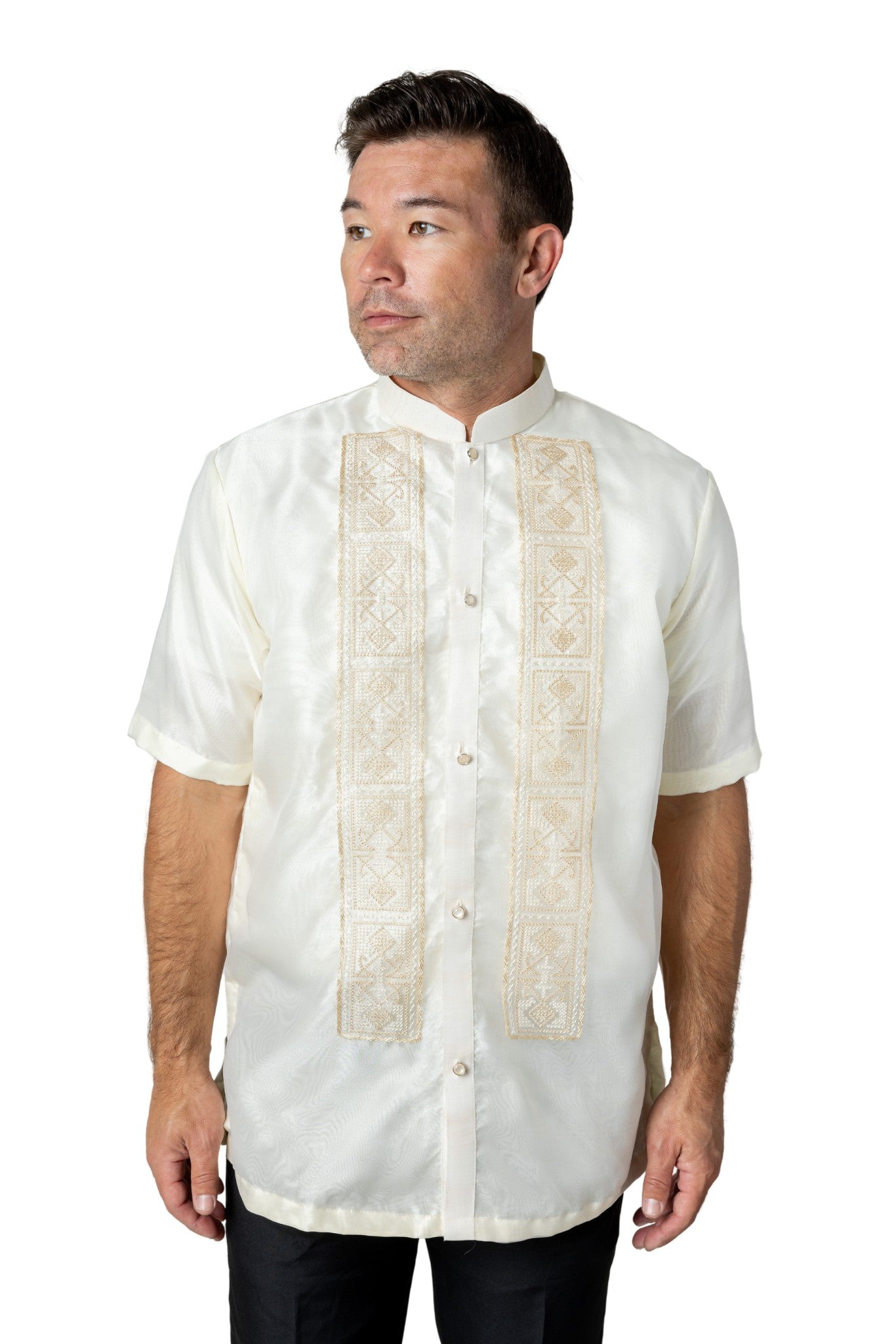 Barong Warehouse - MO46 - Organza Barong Tagalog Short-Sleeve