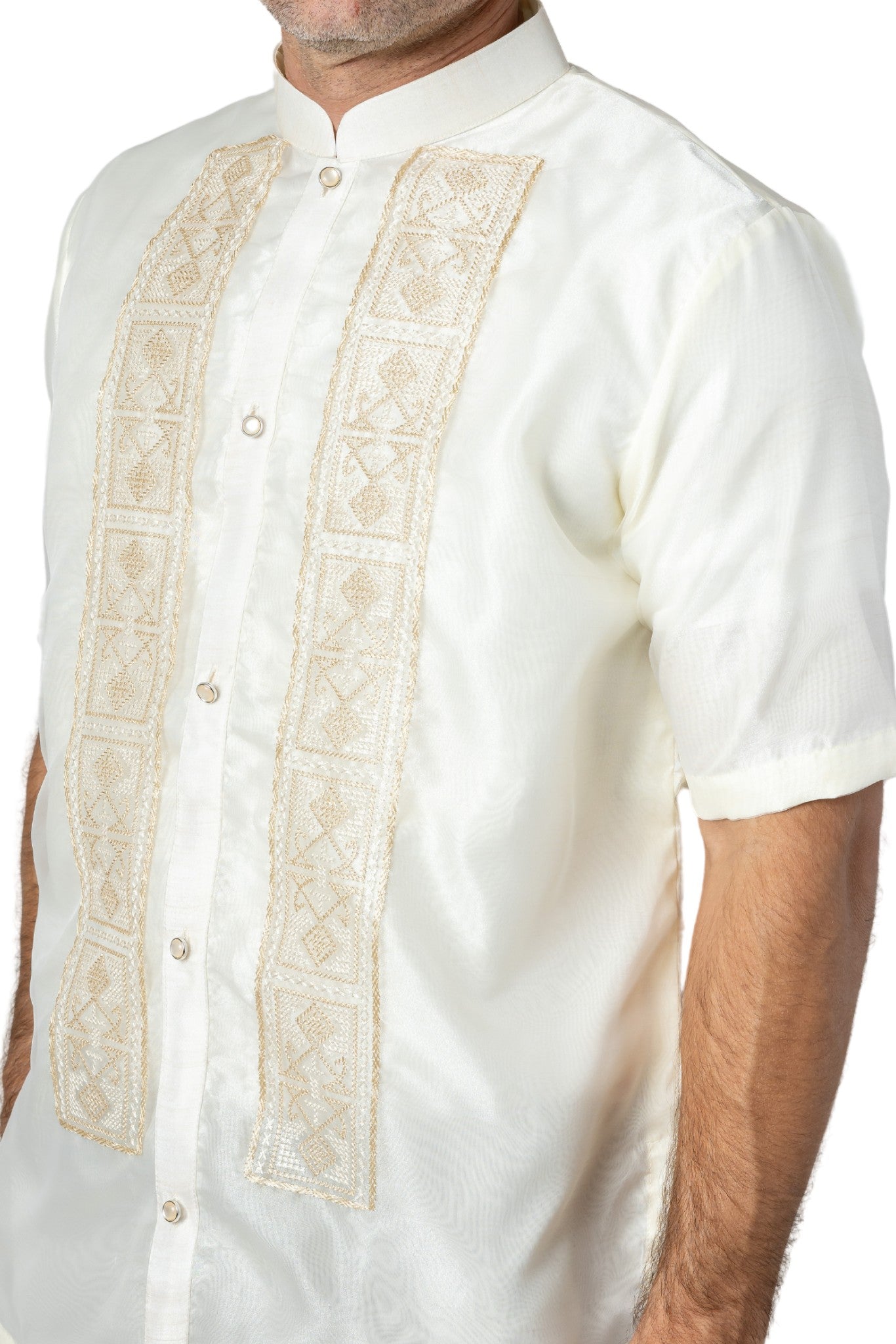 Barong Warehouse - MO46 - Organza Barong Tagalog Short-Sleeve