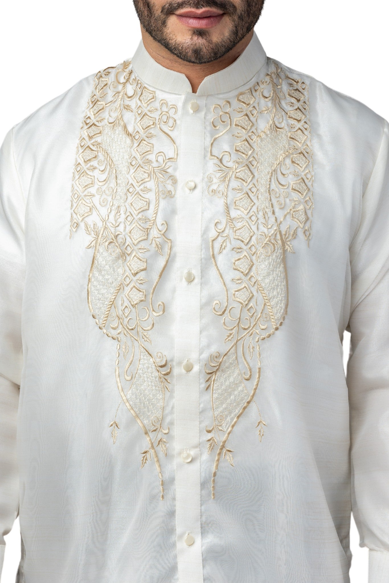 Barong Warehouse - MO52 - Organza Barong Tagalog Full-Open with Lining