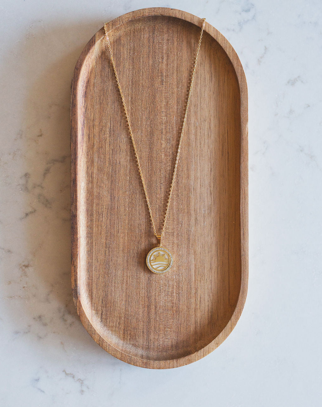 Philippine Sun & Ocean Mother of Pearl Pendant Necklace