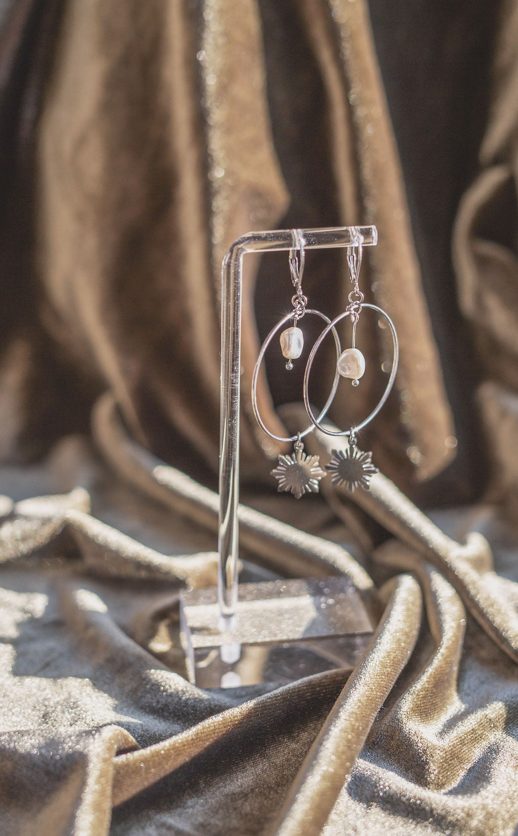 Philippine Sun and Natural Baroque Pearl Earrings