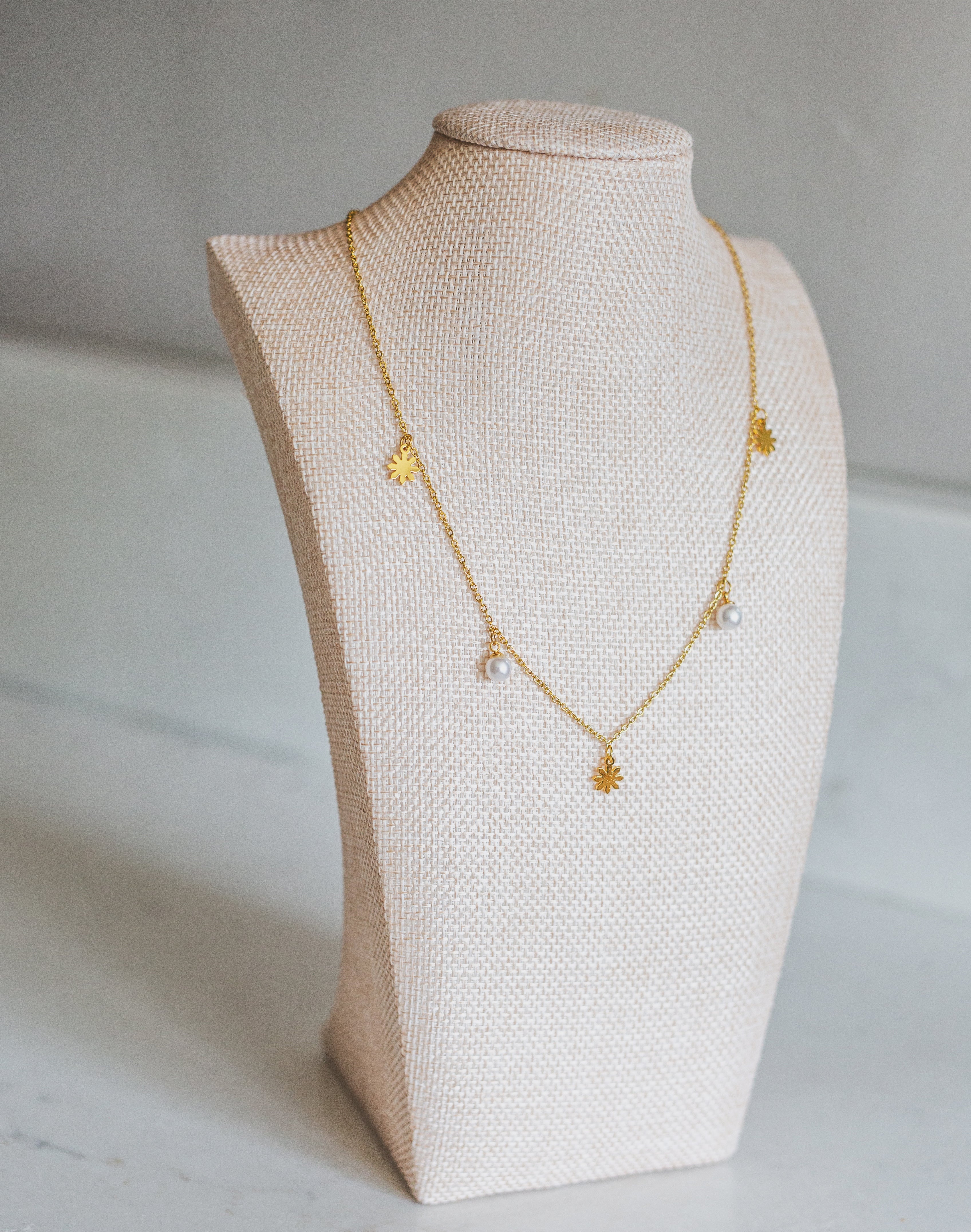 Dainty Philippine Sun and Pearl Necklace