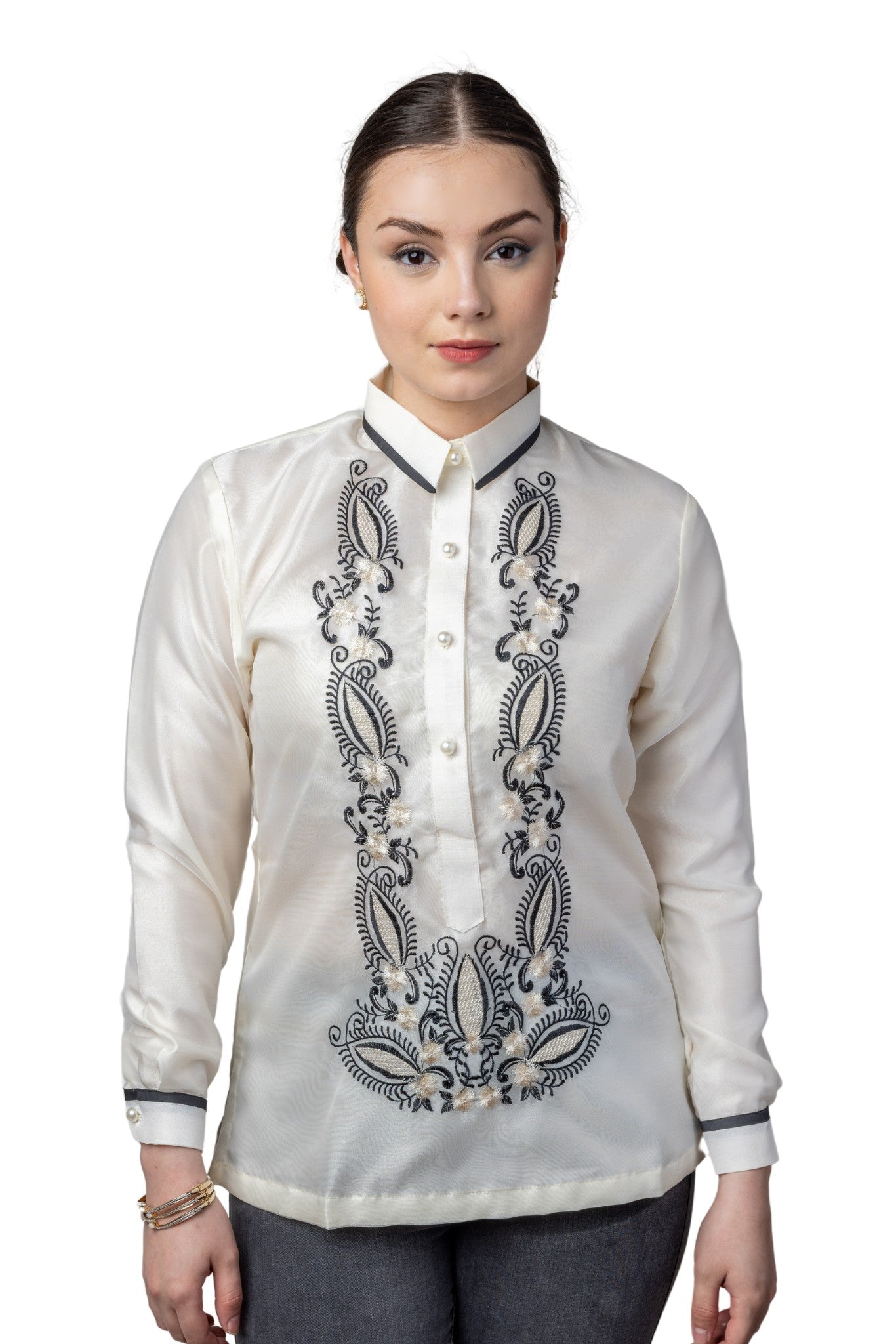 WO09 Women's Barong Tagalog Filipiniana - Main Image