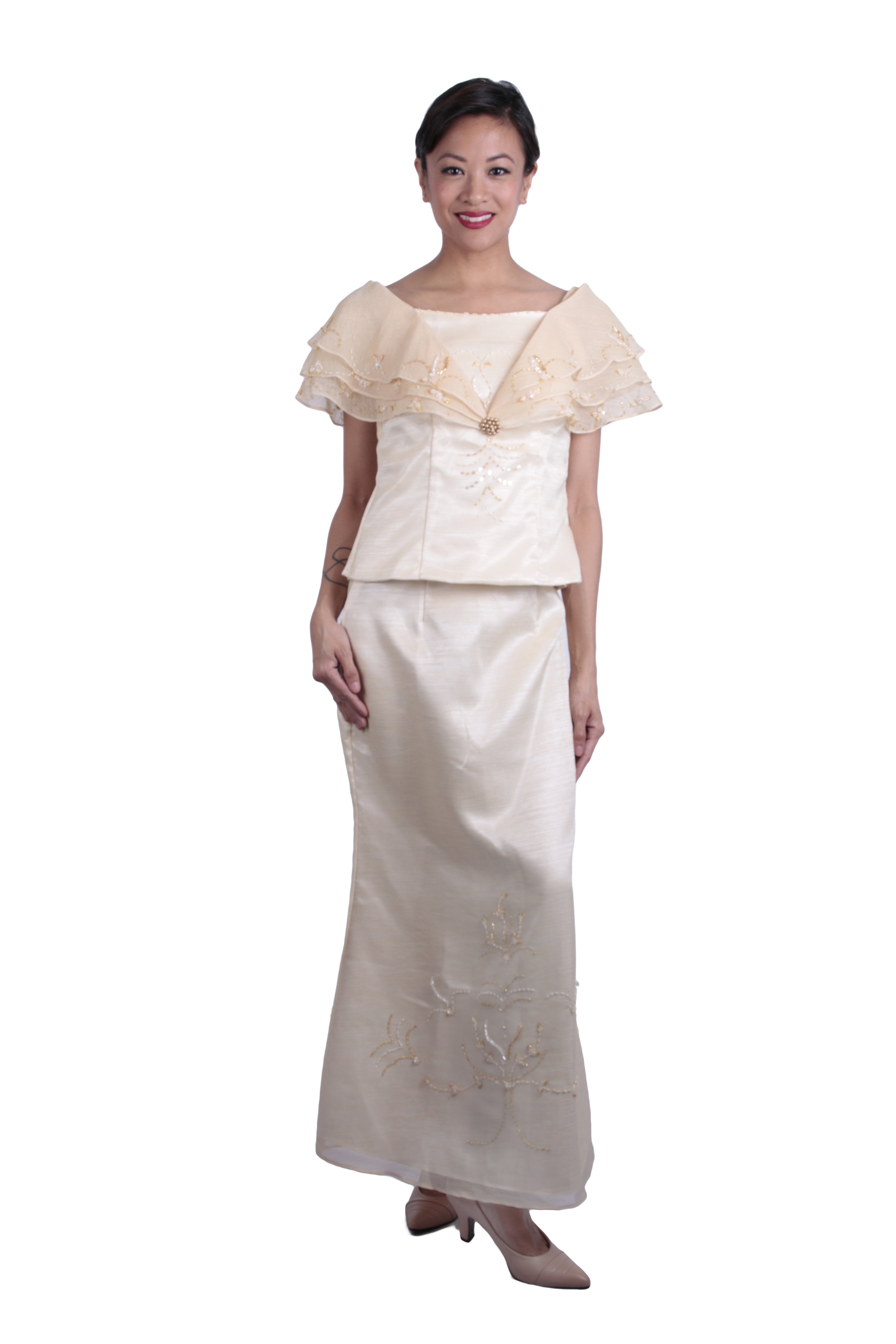 BARONG WAREHOUSE - WS07 Baro't Saya Three-Layered Alampay - Filipiniana