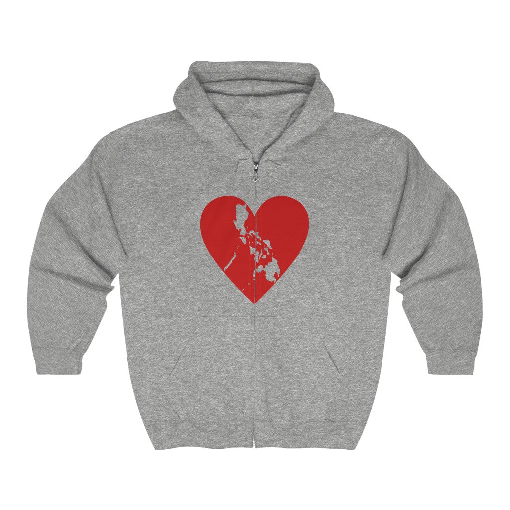 BARONG WAREHOUSE - Pusong Pinoy - Unisex Heavy Blend™ Full Zip Hoodie - 4 Colors Available