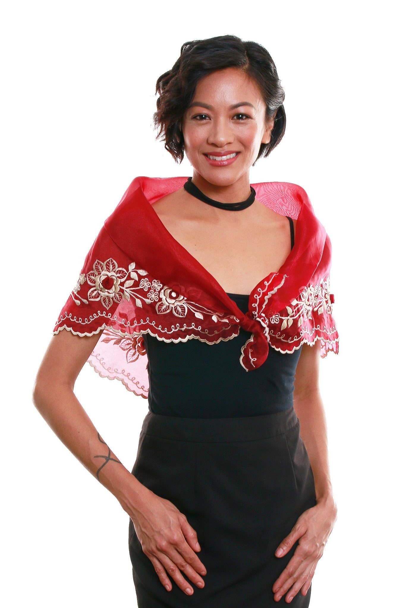 BARONG WAREHOUSE - WA05 - Classic Alampay Maroon - Filipiniana