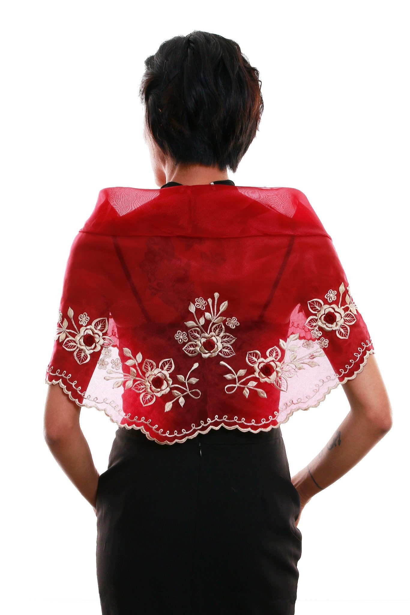 BARONG WAREHOUSE - WA05 - Classic Alampay Maroon - Filipiniana