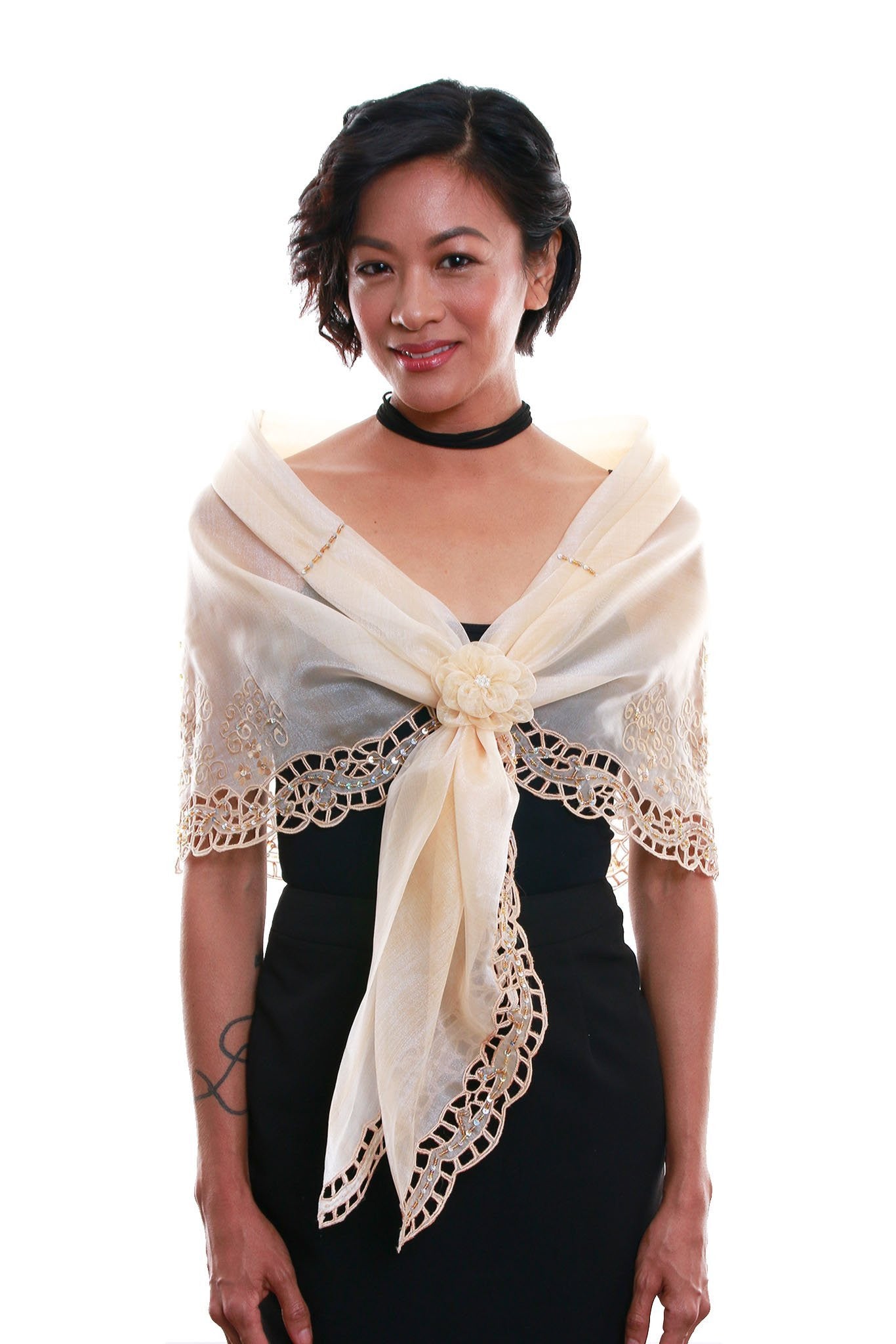beige filipiniana dress MODERN FILIPINIANA ATTIRE