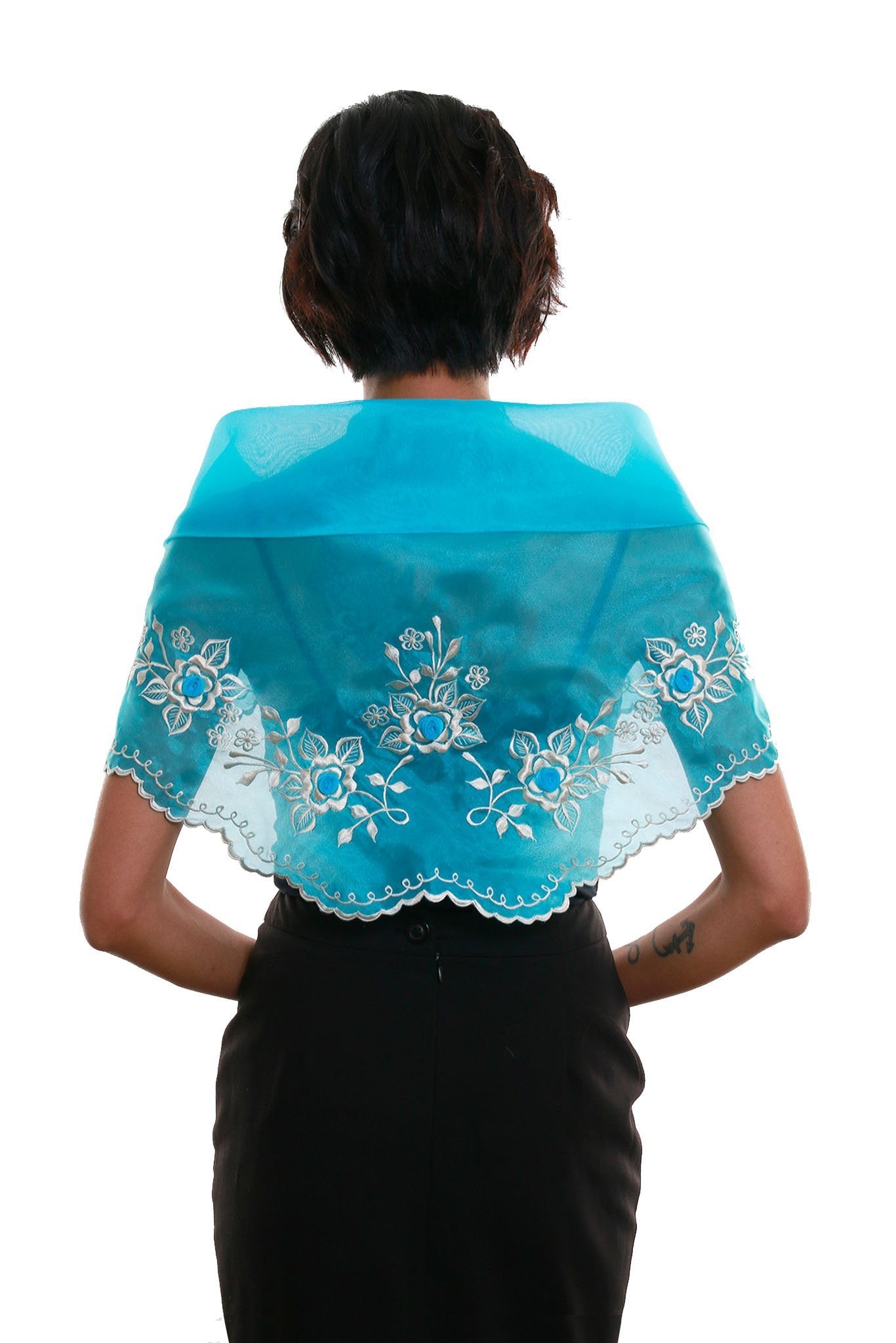 BARONG WAREHOUSE - WA10 - Classic Alampay Aqua Blue - Filipiniana