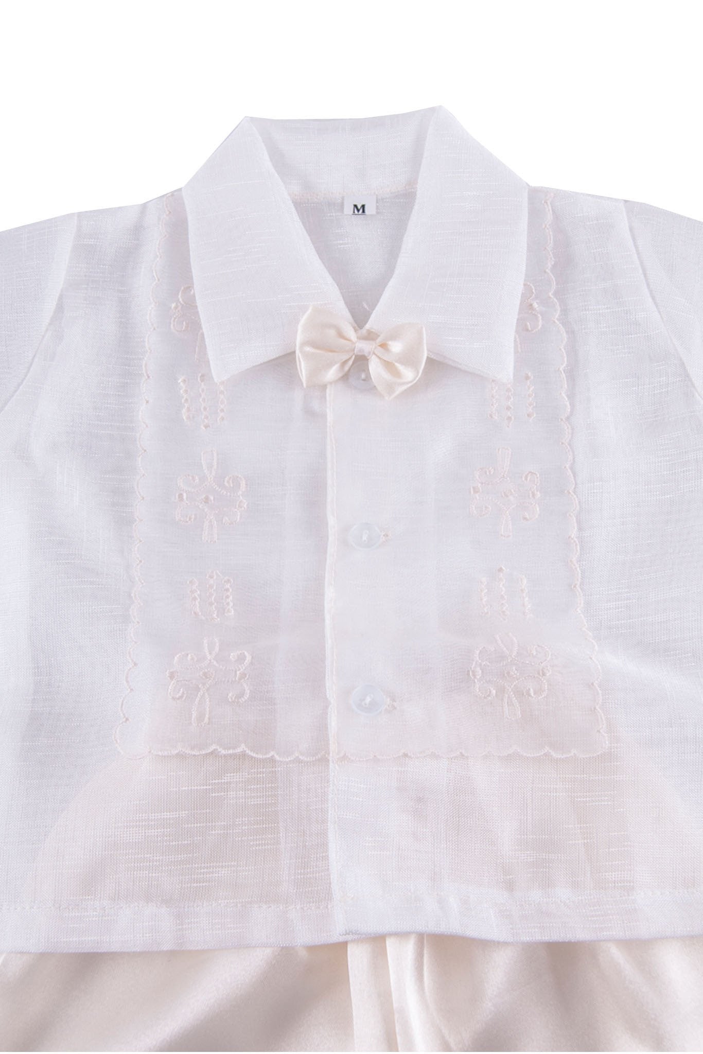 BARONG WAREHOUSE - BS02 - Boys' Baptism Barong Set Beige