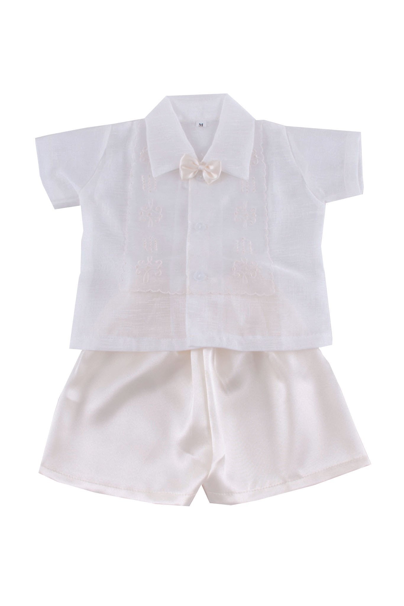 BARONG WAREHOUSE - BS02 - Boys' Baptism Barong Set Beige