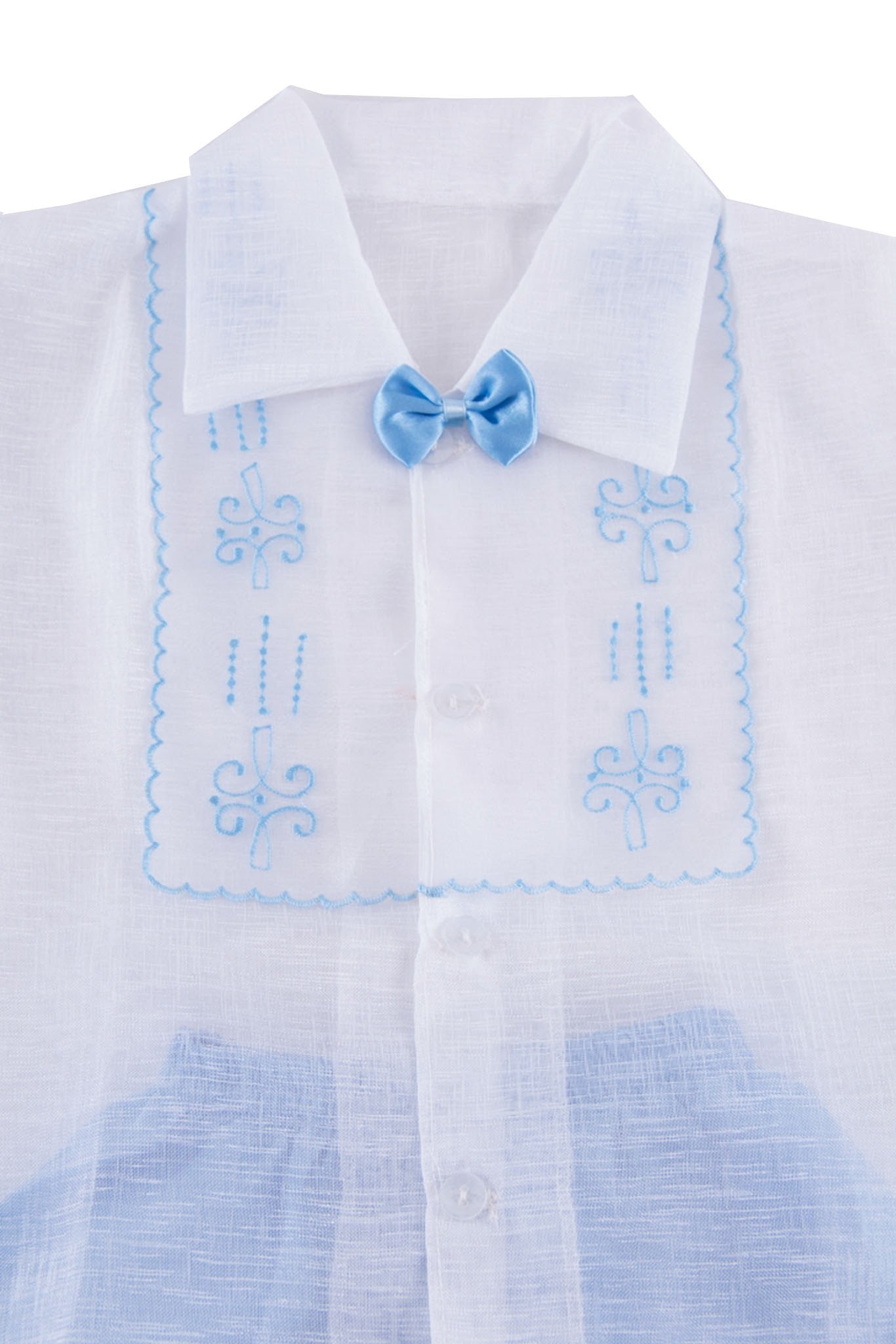 BARONG WAREHOUSE - BS03 - Boys' Baptism Barong Set Blue