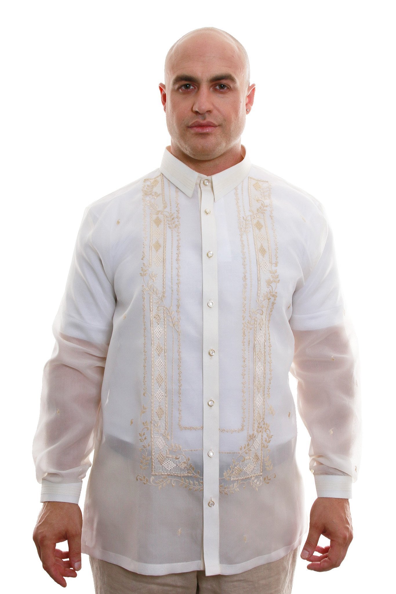 MJ05 Big Tall Jusi Barong Tagalog Full-Open - Main Image