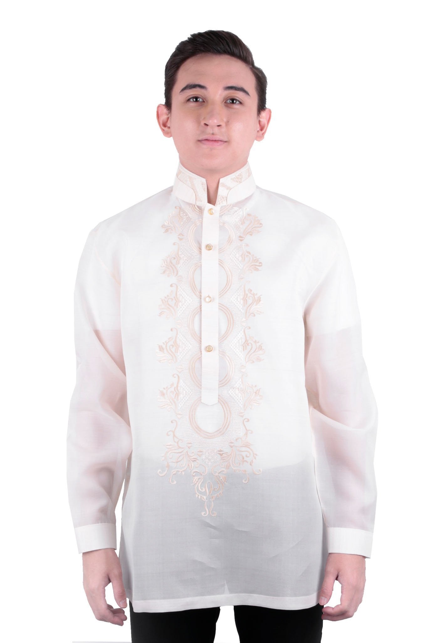 BARONG WAREHOUSE - MJ19 - MADE-TO-ORDER - Jusi Barong Tagalog Double-Collar