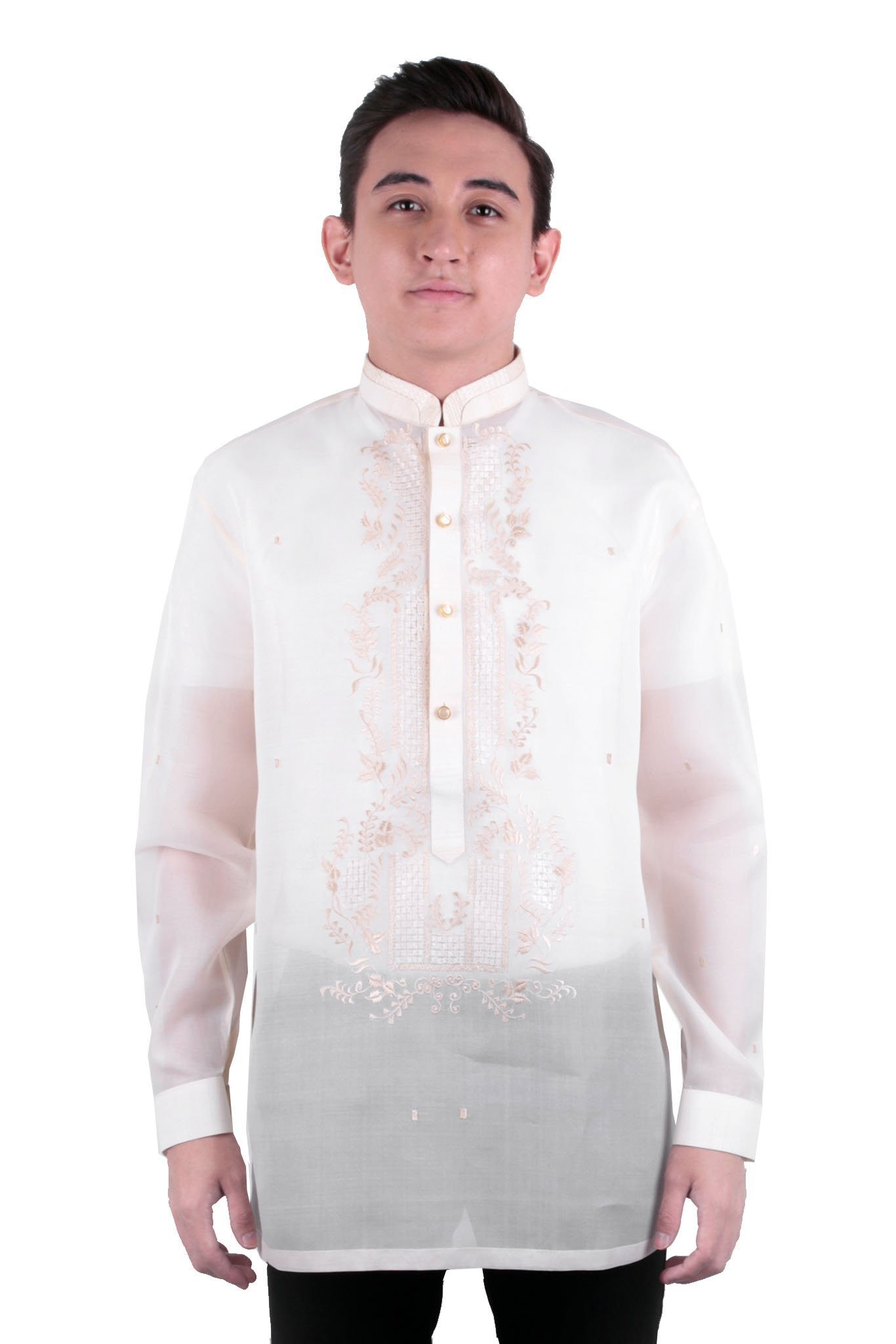 BARONG WAREHOUSE - MJ20 - MADE-TO-ORDER - Jusi Barong Tagalog Double-Collar