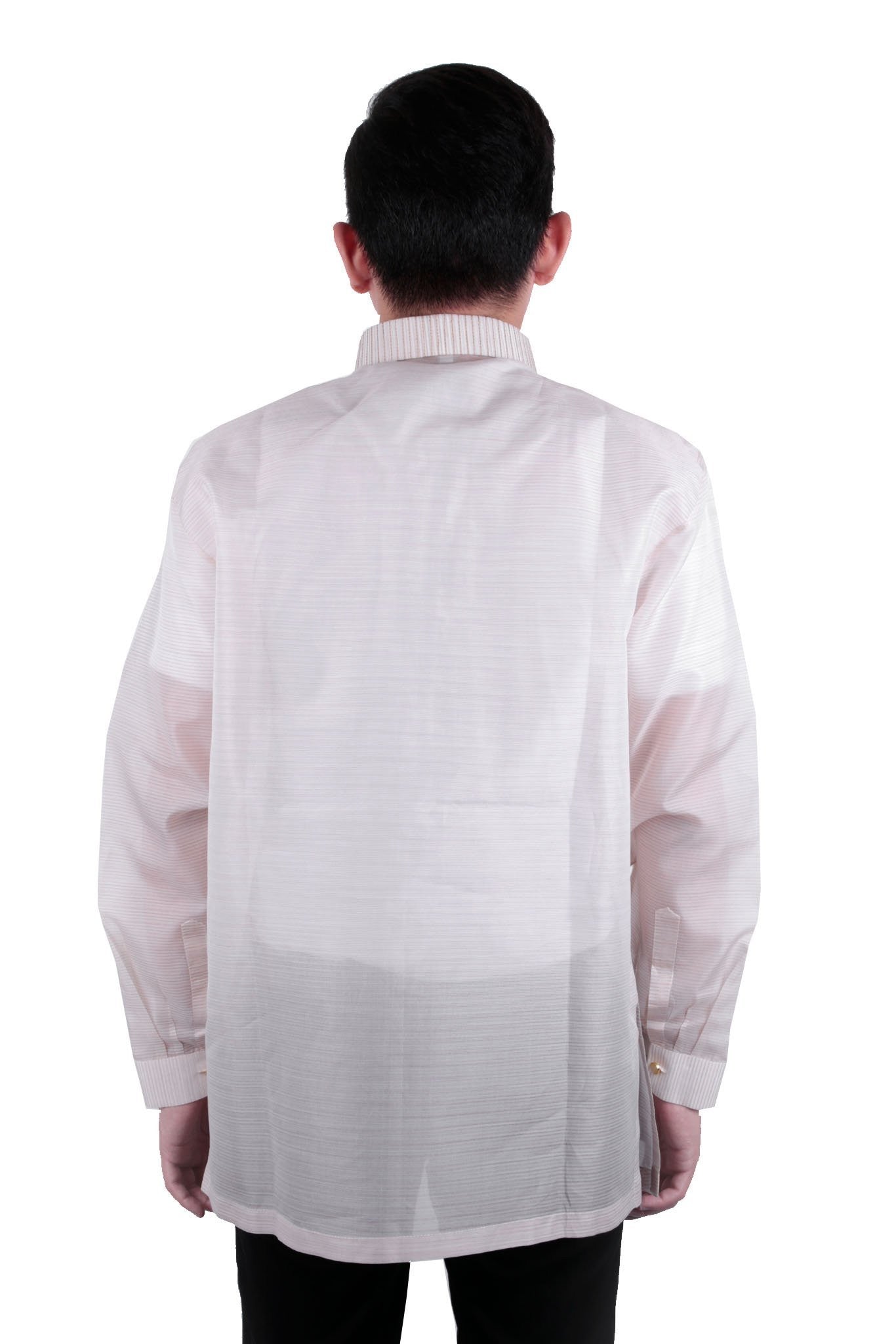 BARONG WAREHOUSE - MJ36 - MADE-TO-ORDER - Jusi Pina Barong Tagalog Ethnic Stripe