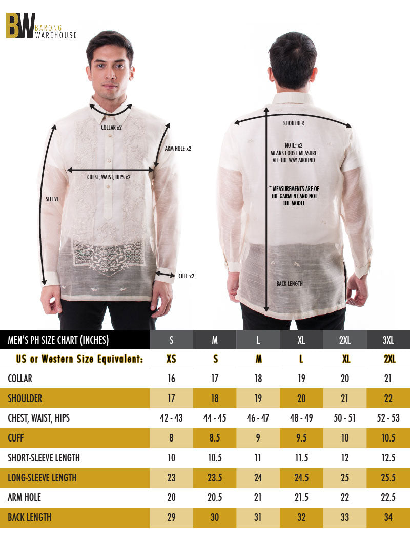 BARONG WAREHOUSE - MO31 - Organza Pina Barong Tagalog