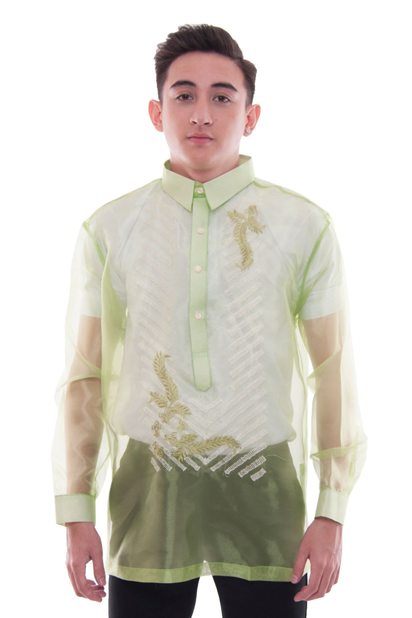 BARONG WAREHOUSE - MO17 - MADE-TO-ORDER - Organza Barong Tagalog Green
