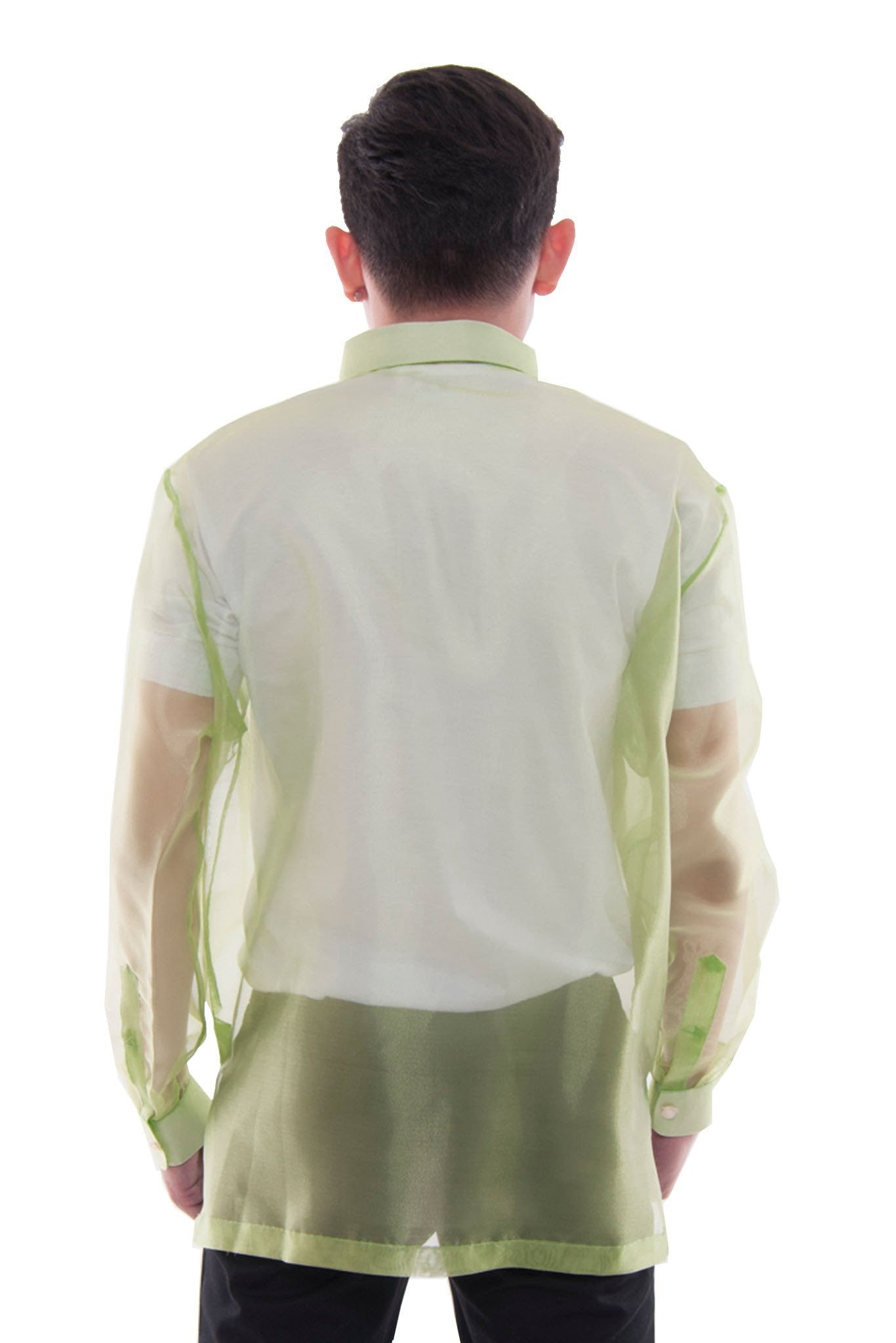 BARONG WAREHOUSE - MO17 - MADE-TO-ORDER - Organza Barong Tagalog Green