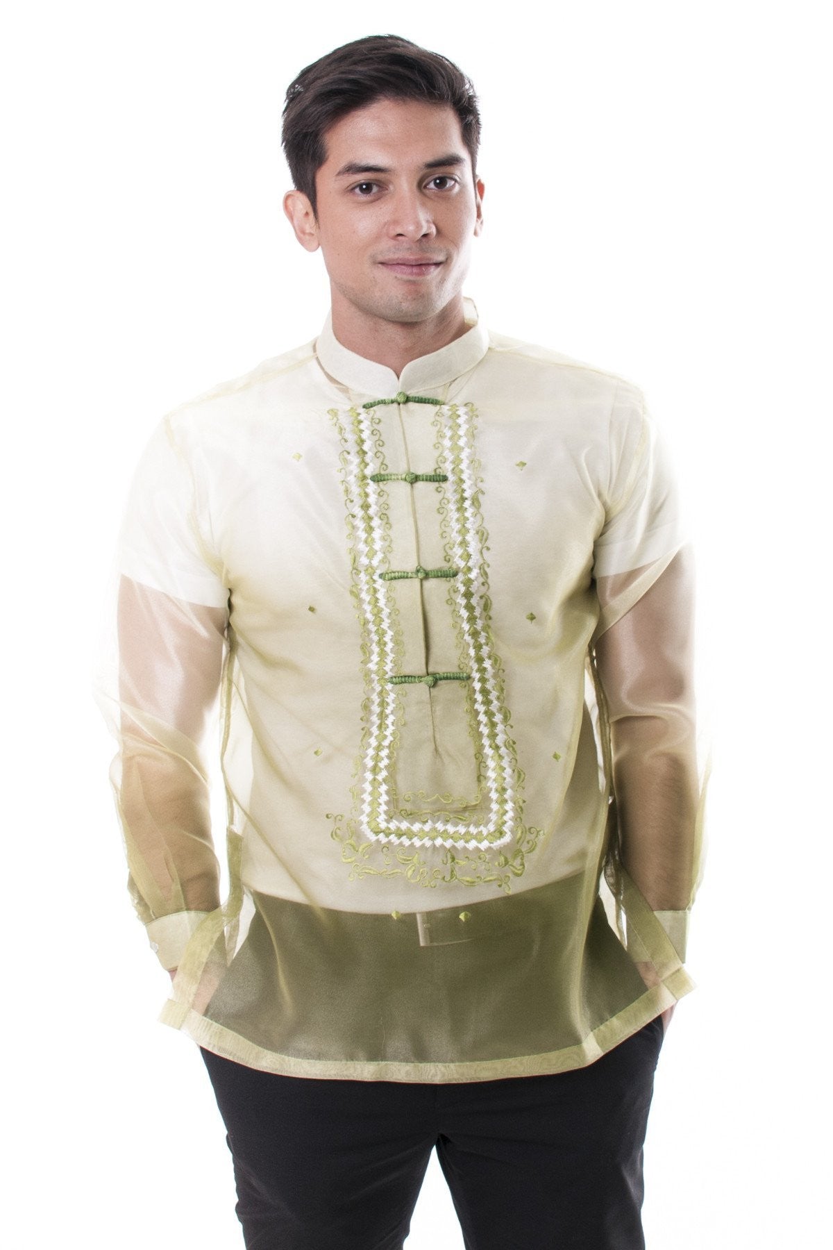 BARONG WAREHOUSE - MO14 - Organza Barong Tagalog Green