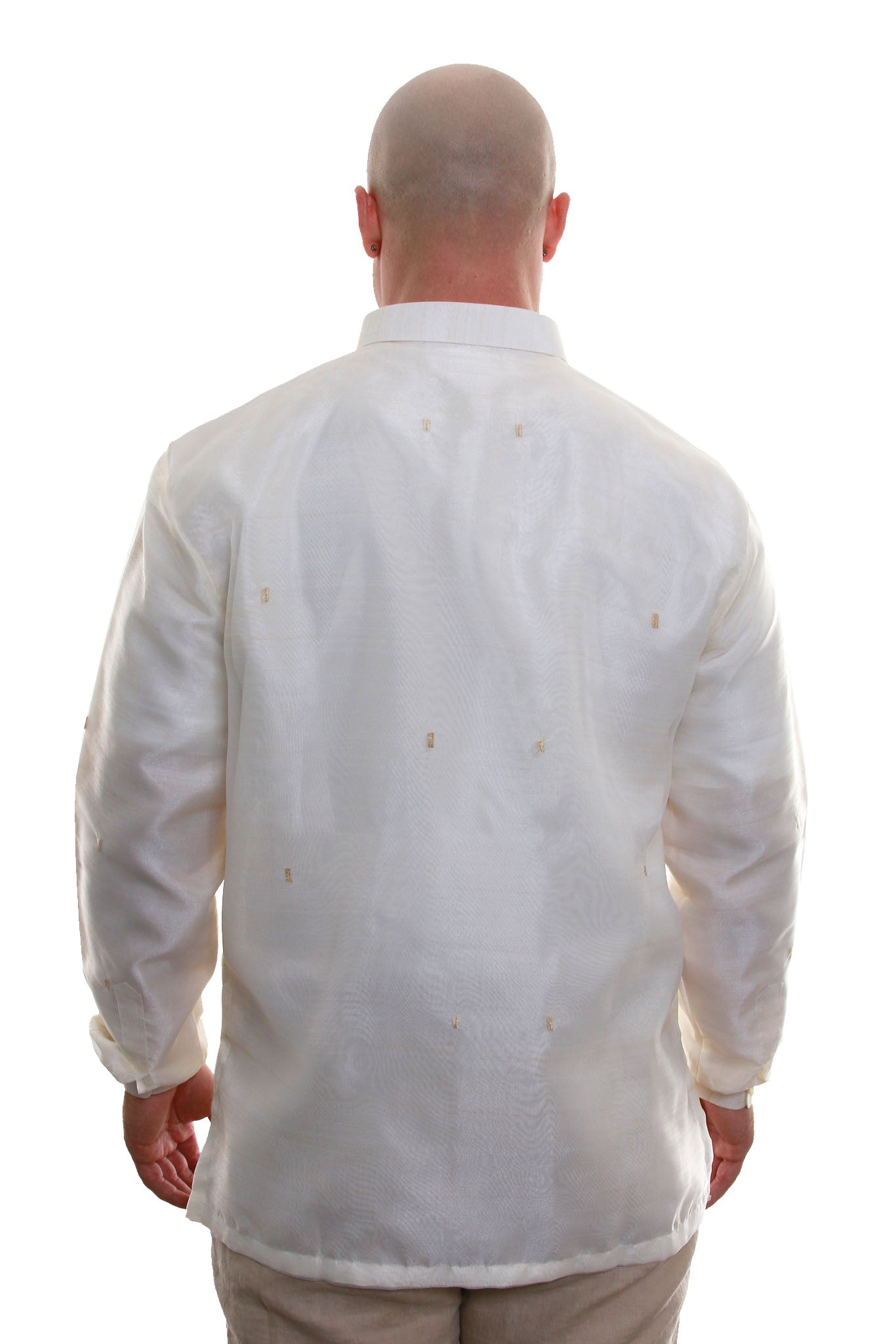 BARONG WAREHOUSE - MO06 - Organza Pina Barong Tagalog Full-Open with Lining