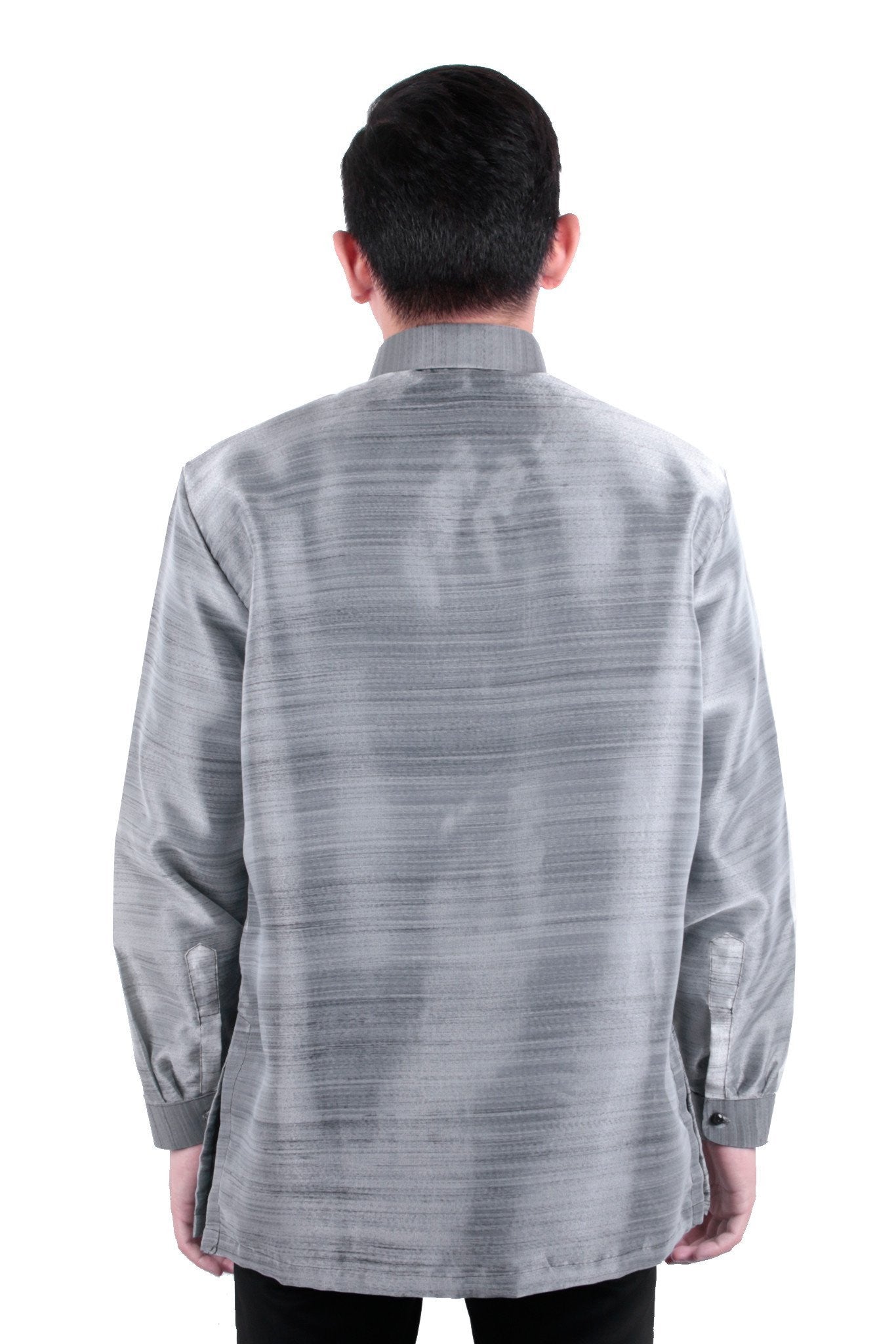 BARONG WAREHOUSE - MO29 - Organza Pina Barong Tagalog with Lining Gray