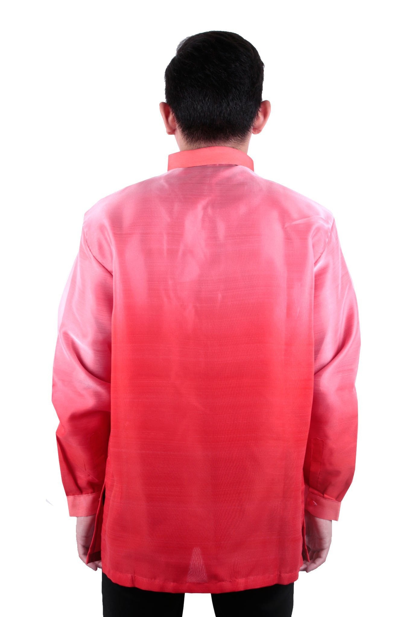 BARONG WAREHOUSE - MO22 - Organza Pina Barong Tagalog with Lining Red