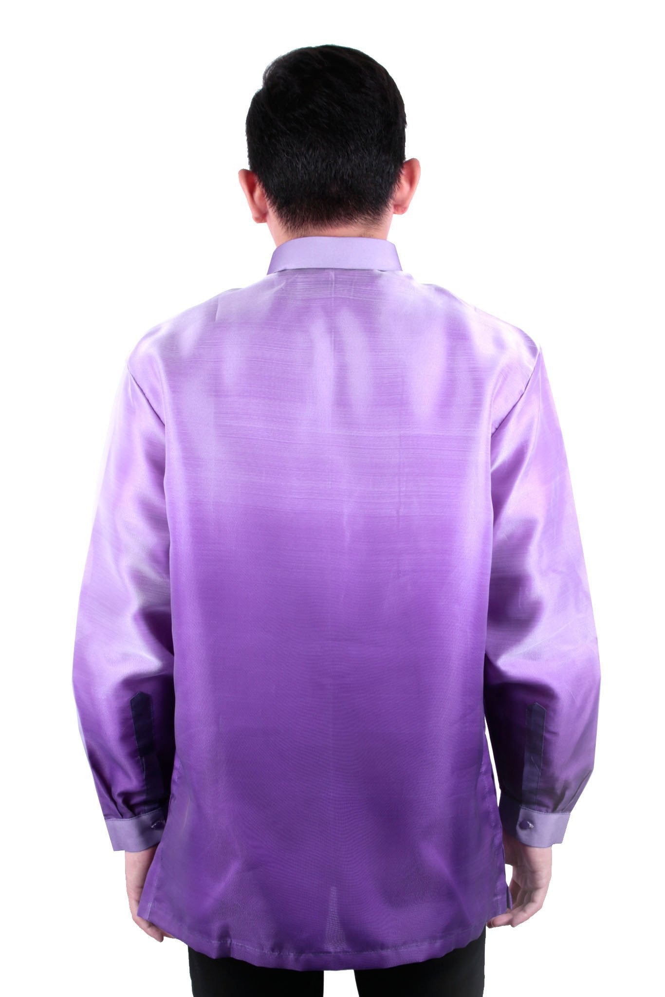 BARONG WAREHOUSE - MO27 - MADE-TO-ORDER - Organza Pina Barong Tagalog with Lining Purple