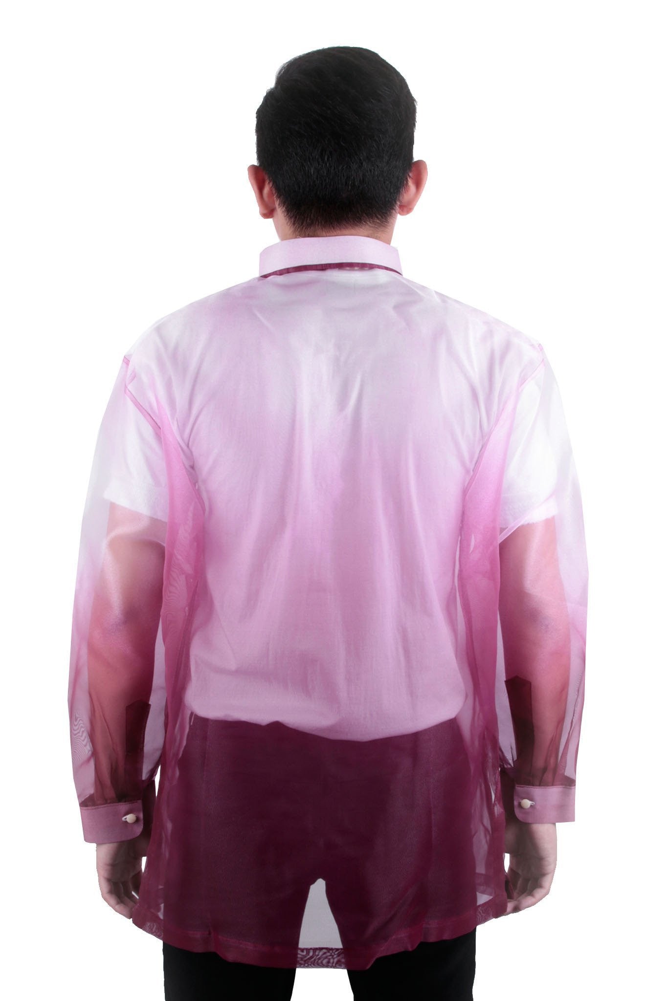 BARONG WAREHOUSE - MO20 - MADE-TO-ORDER - Organza Painting Barong Tagalog Maroon 003