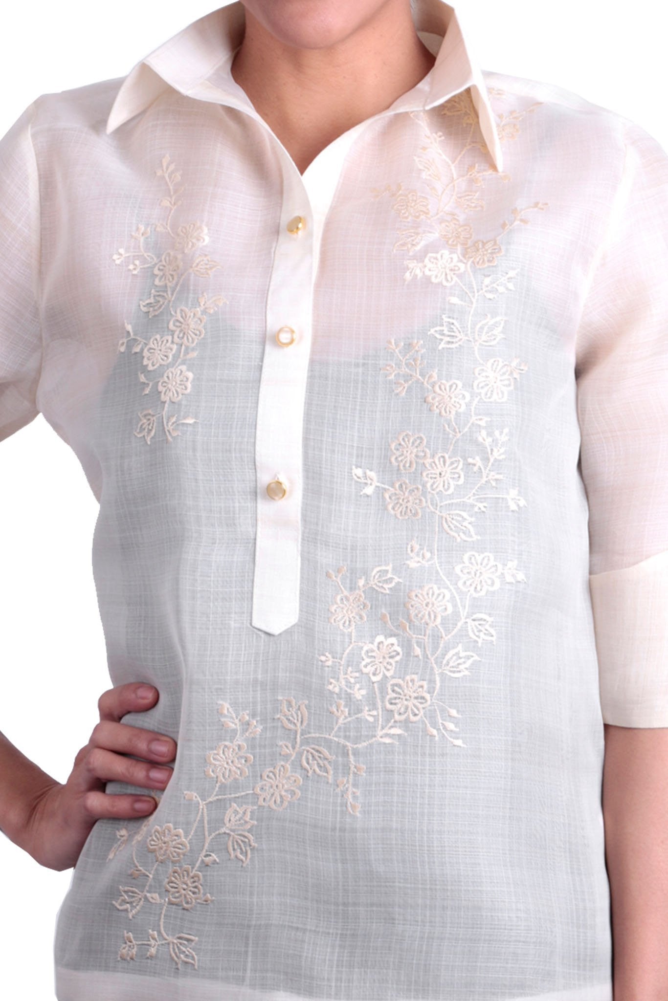 BARONG WAREHOUSE - WC01 - MADE-TO-ORDER - Women's Barong Tagalog Cocoon - Filipiniana