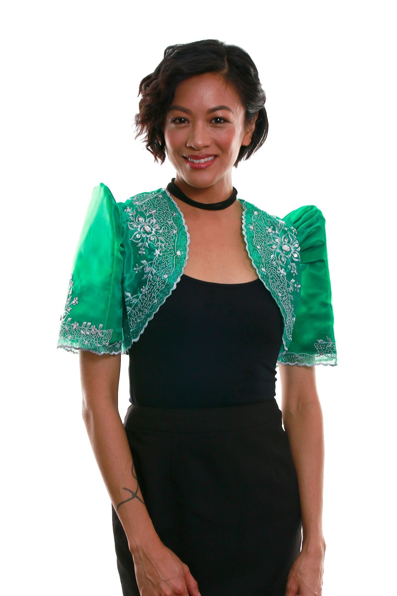 WR07 - Mestiza Bolero Green - Filipiniana PH L / Green WR07 - Mestiza Bolero Green - Filipiniana PH L / Green