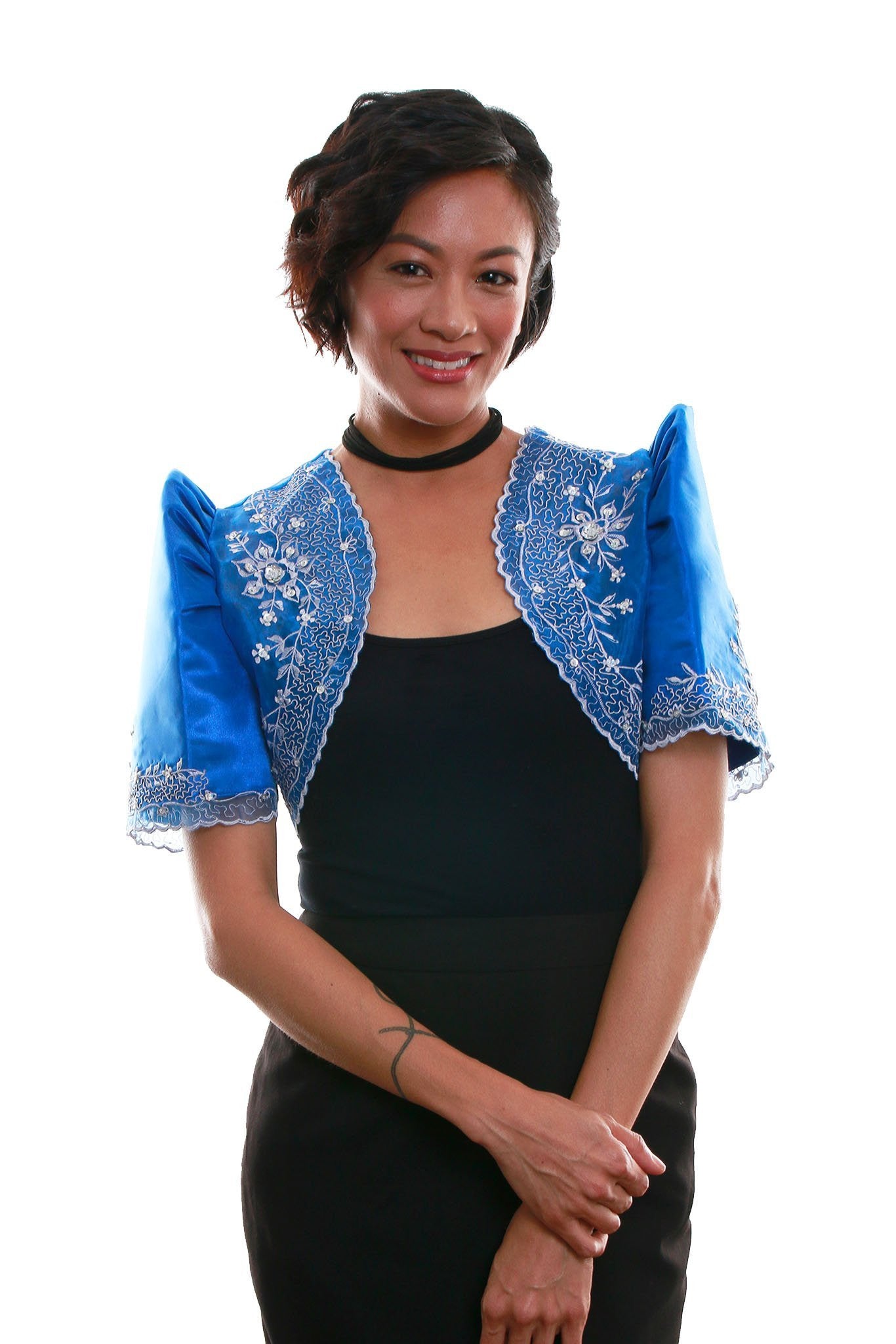 BARONG WAREHOUSE - WR08 - Mestiza Bolero Blue - Filipiniana