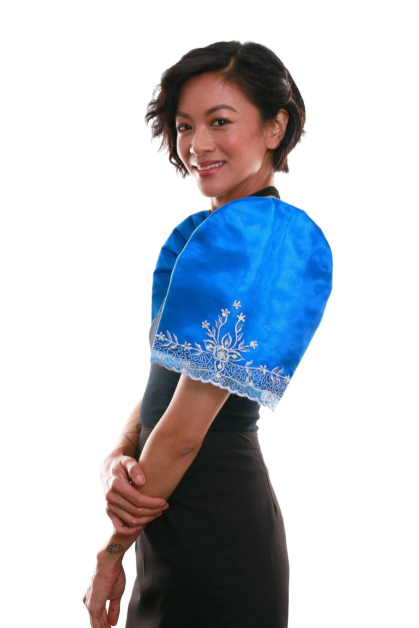 BARONG WAREHOUSE - WR08 - Mestiza Bolero Blue - Filipiniana