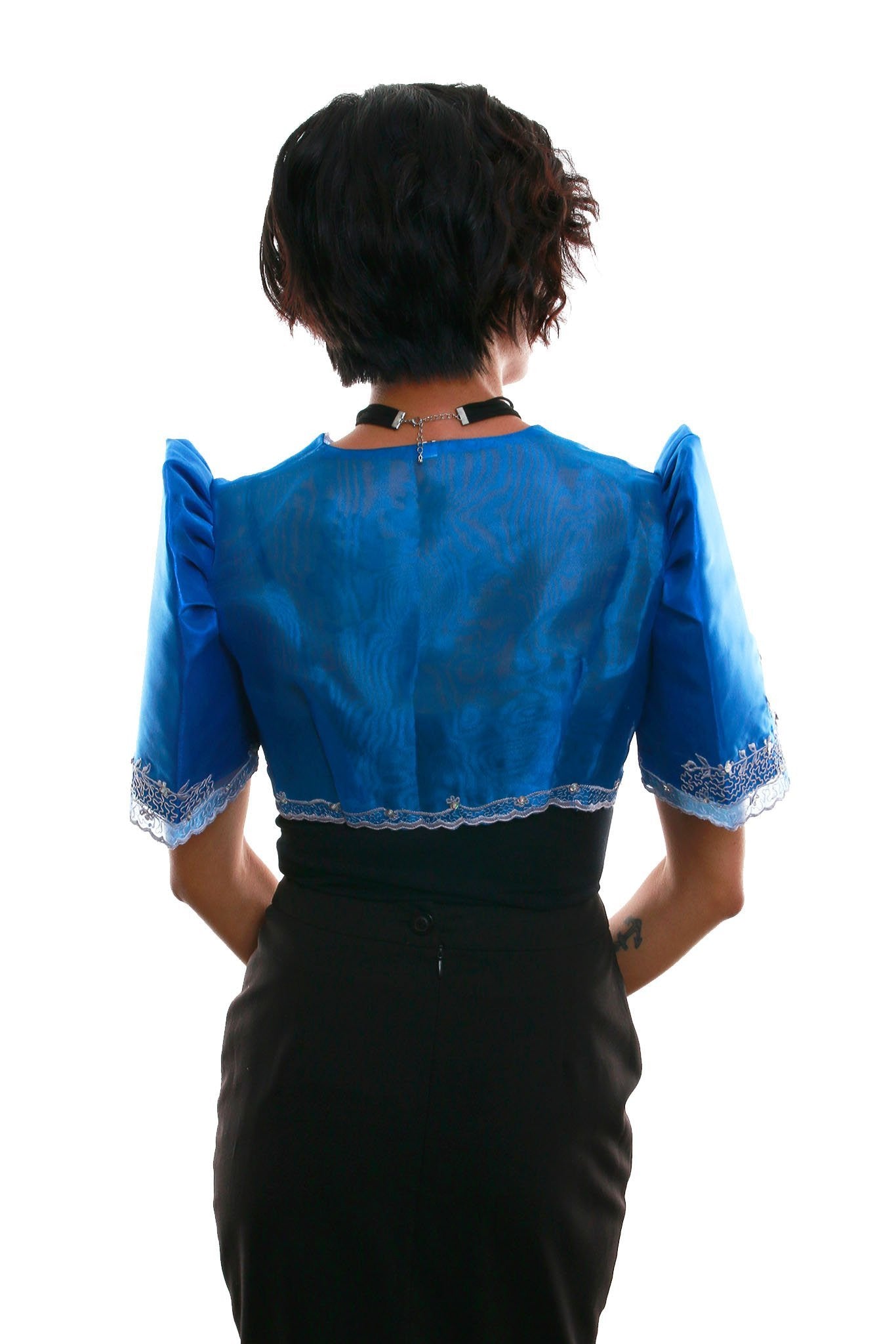 BARONG WAREHOUSE - WR08 - Mestiza Bolero Blue - Filipiniana